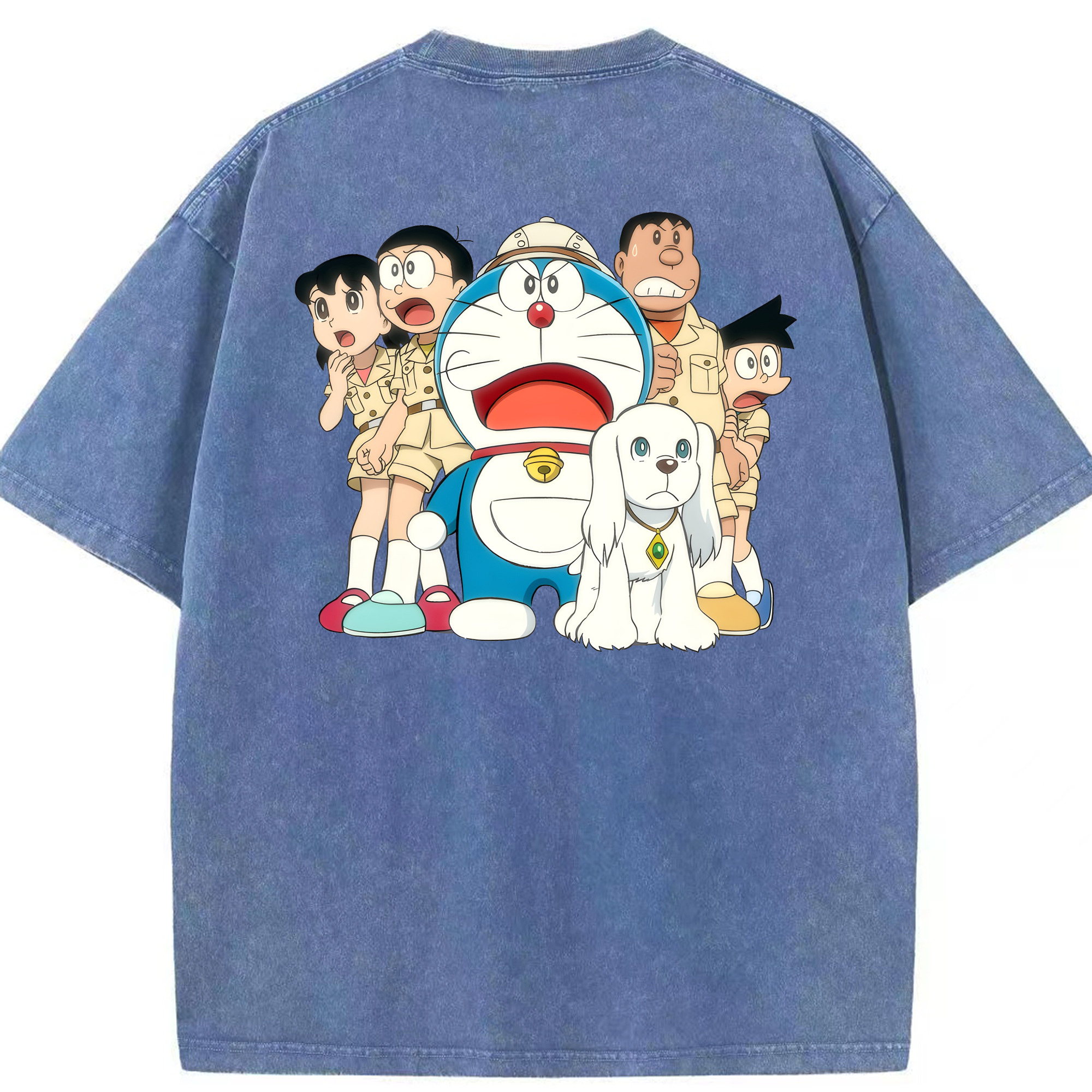 （画像用） ドラえもん Doraemon 綿100% ヴィンテージ風 半袖Tシャツ（背面プリント）