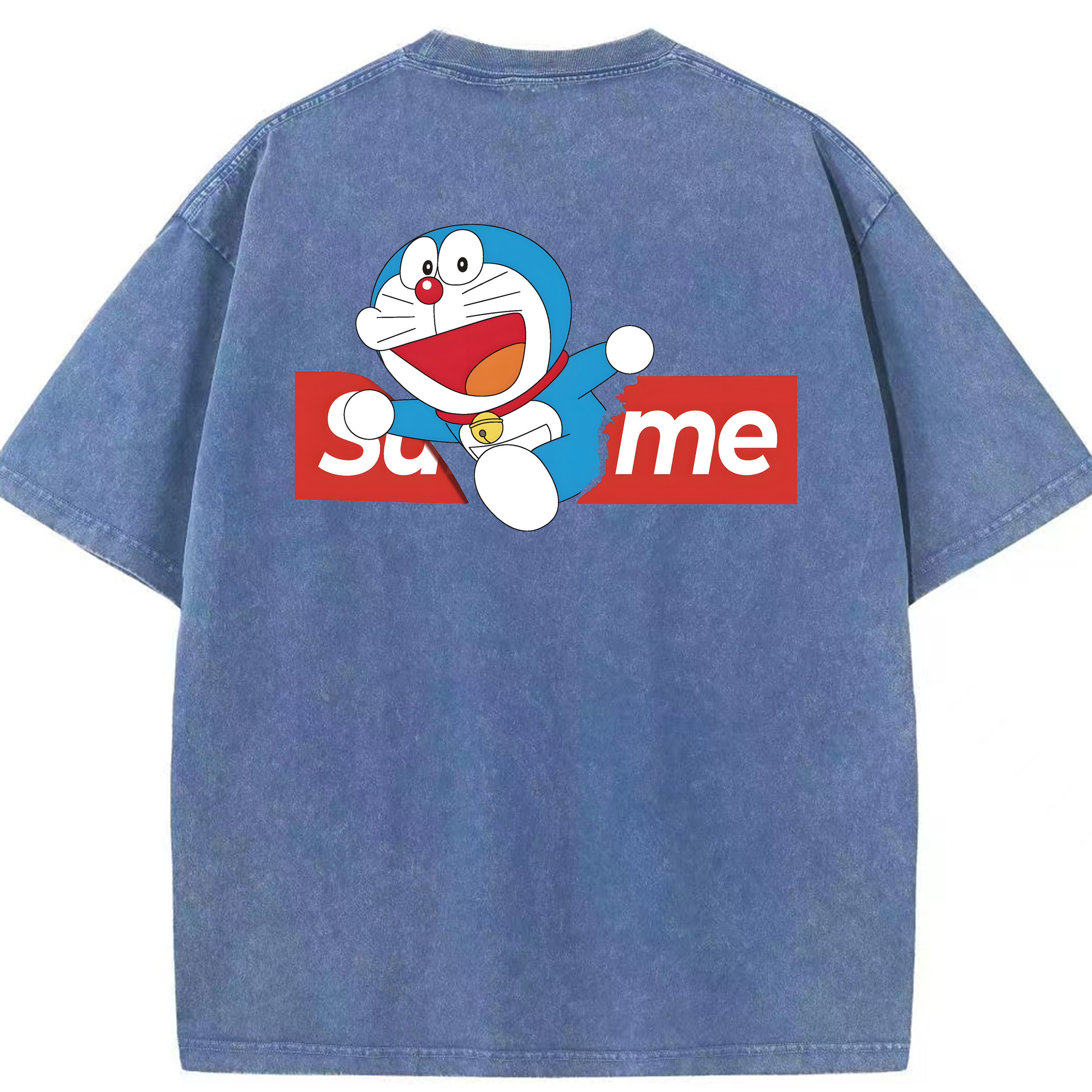 （画像用） ドラえもん Doraemon 綿100% ヴィンテージ風 半袖Tシャツ（背面プリント）