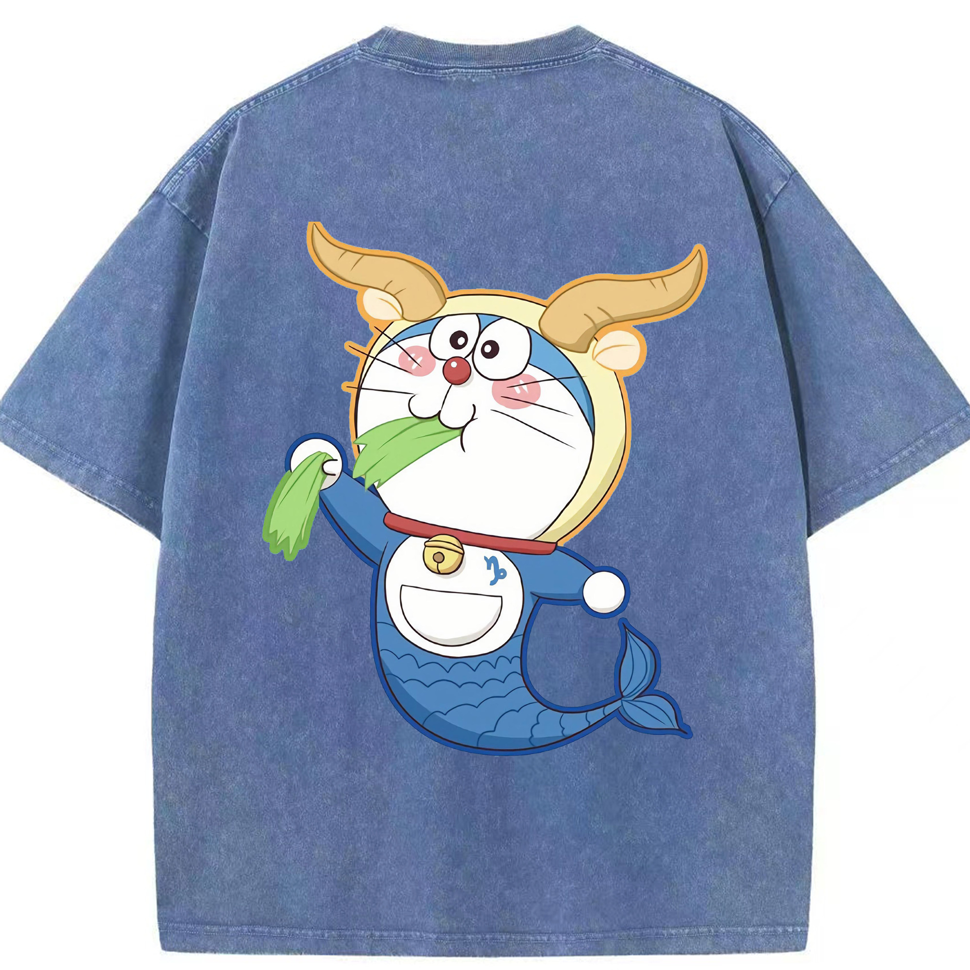 （画像用） ドラえもん Doraemon 綿100% ヴィンテージ風 半袖Tシャツ（背面プリント）