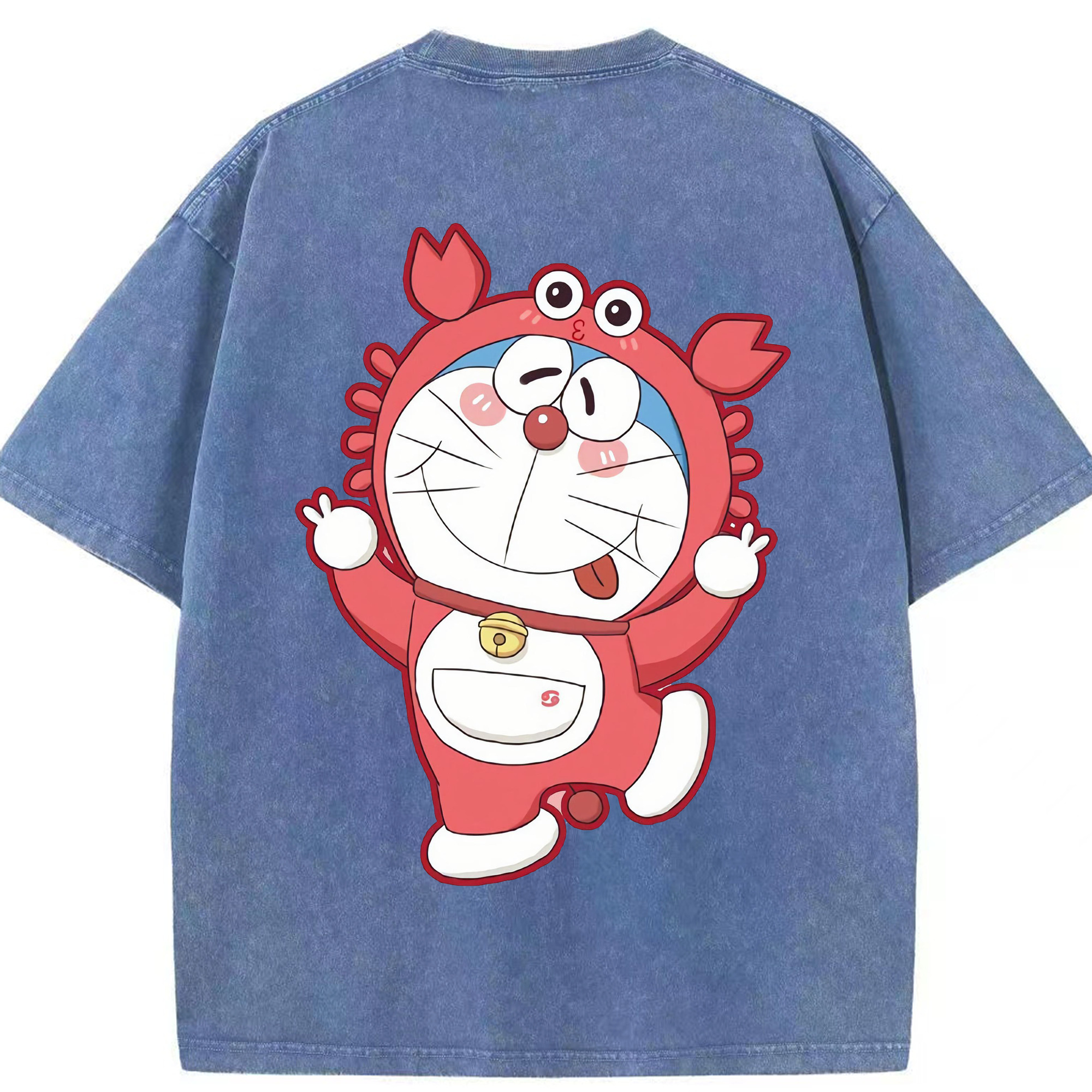 （画像用） ドラえもん Doraemon 綿100% ヴィンテージ風 半袖Tシャツ（背面プリント）