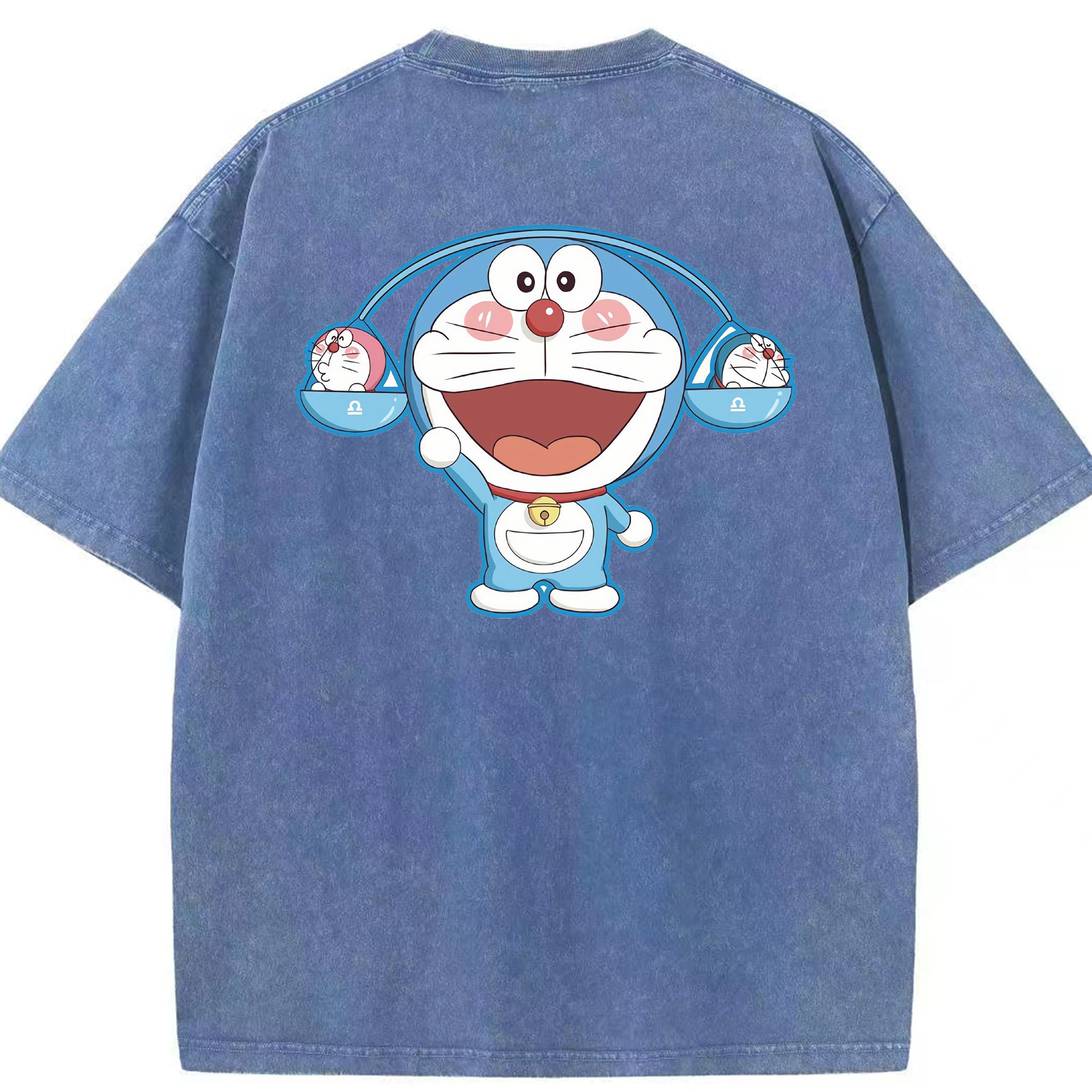 （画像用） ドラえもん Doraemon 綿100% ヴィンテージ風 半袖Tシャツ（背面プリント）