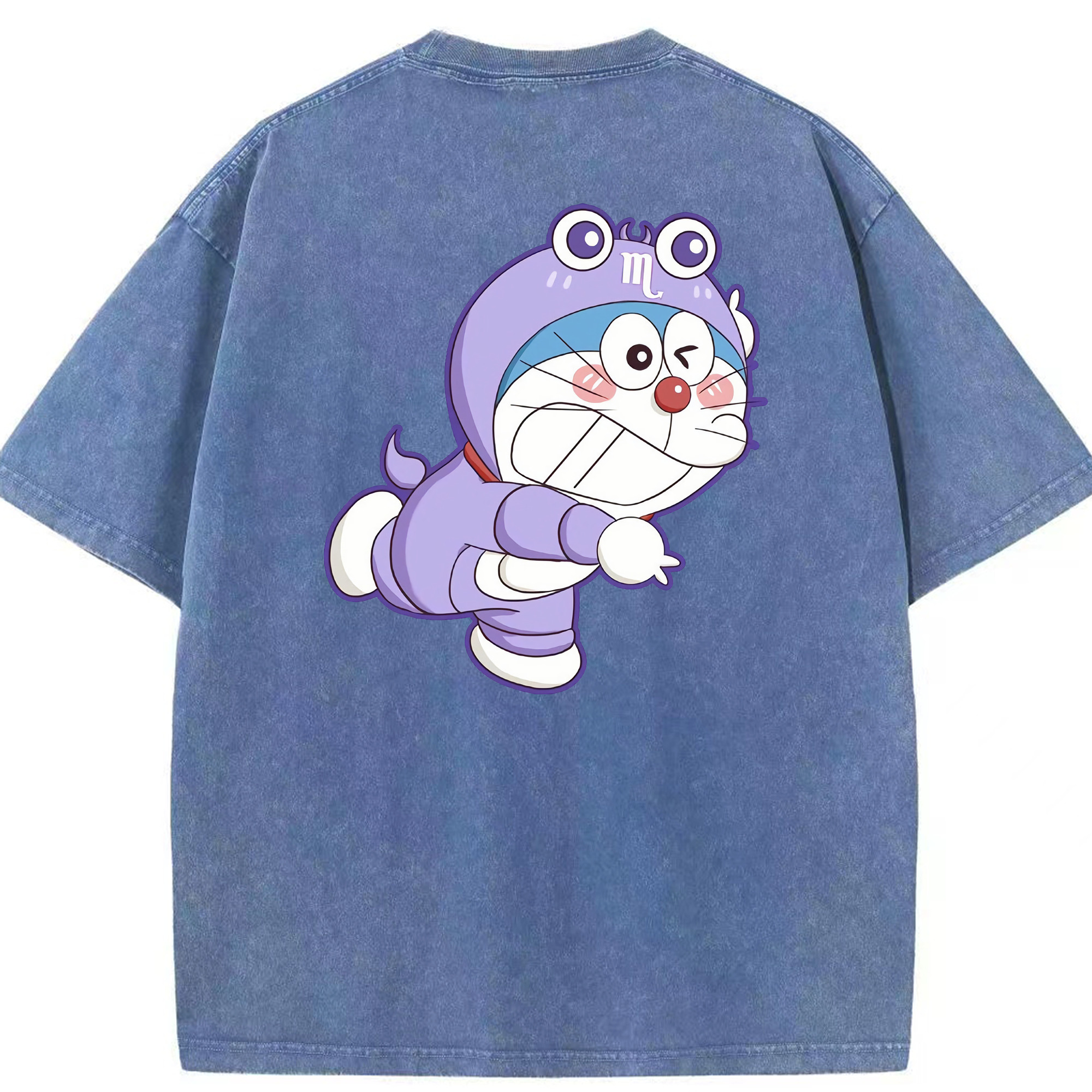 （画像用） ドラえもん Doraemon 綿100% ヴィンテージ風 半袖Tシャツ（背面プリント）