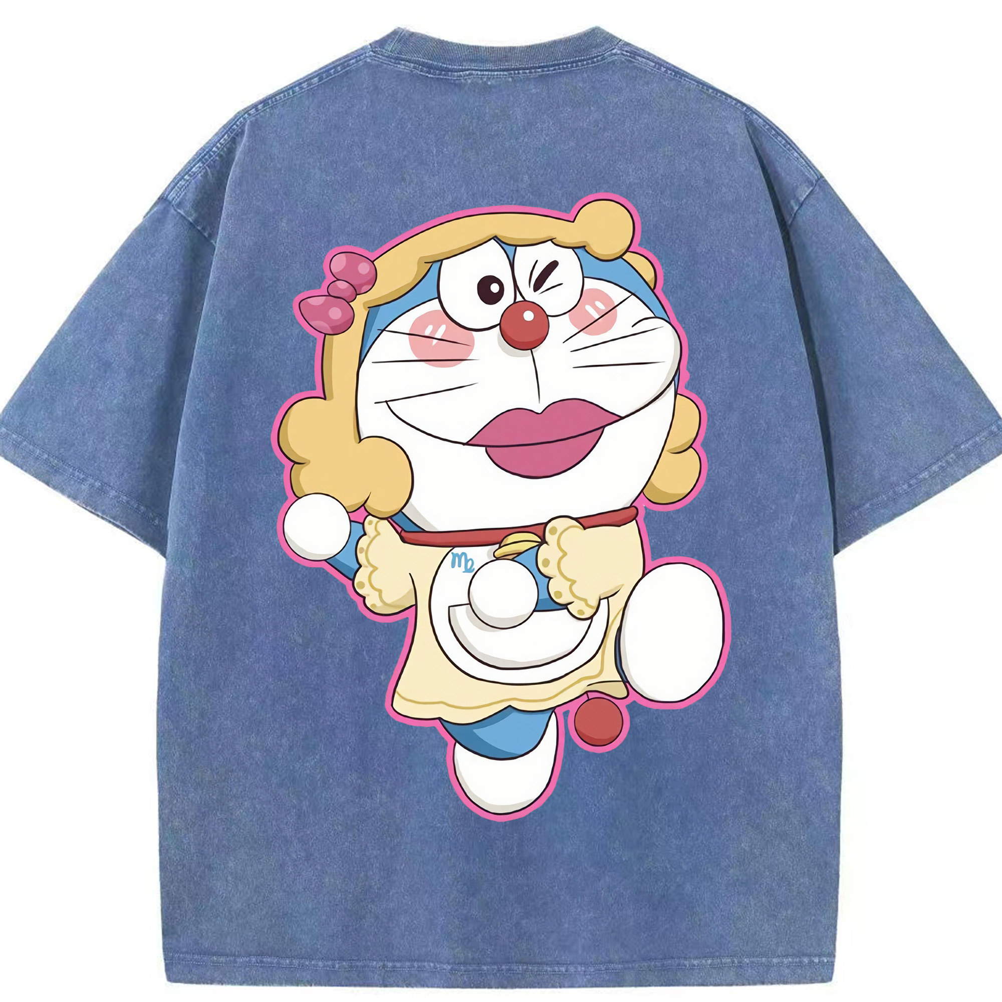 （画像用） ドラえもん Doraemon 綿100% ヴィンテージ風 半袖Tシャツ（背面プリント）