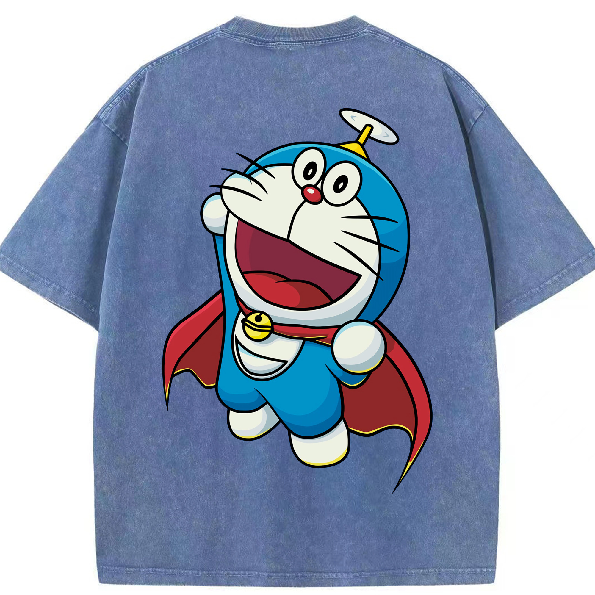 （画像用） ドラえもん Doraemon 綿100% ヴィンテージ風 半袖Tシャツ（背面プリント）