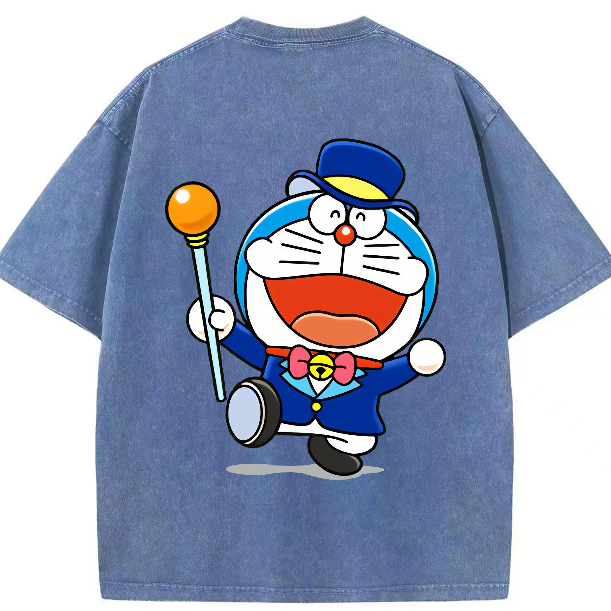 （画像用） ドラえもん Doraemon 綿100% ヴィンテージ風 半袖Tシャツ（背面プリント）