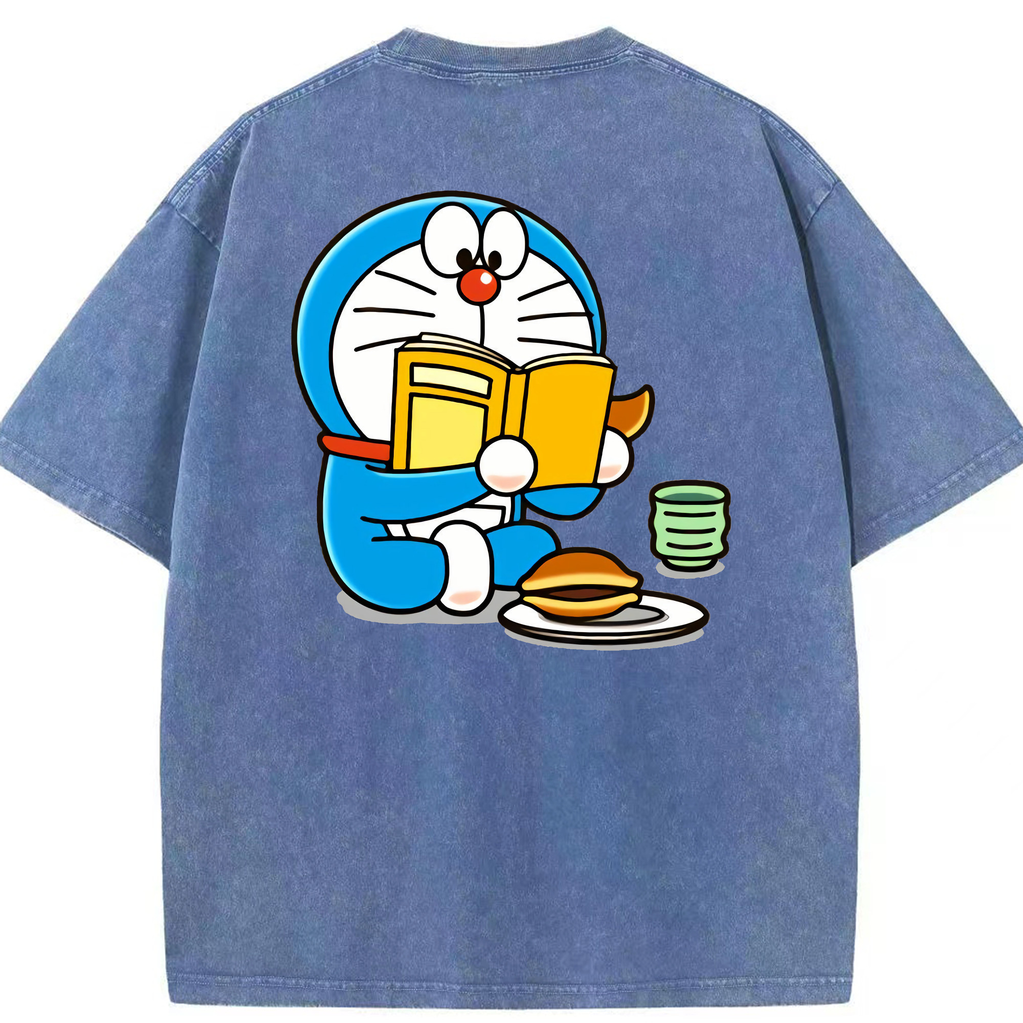 （画像用） ドラえもん Doraemon 綿100% ヴィンテージ風 半袖Tシャツ（背面プリント）