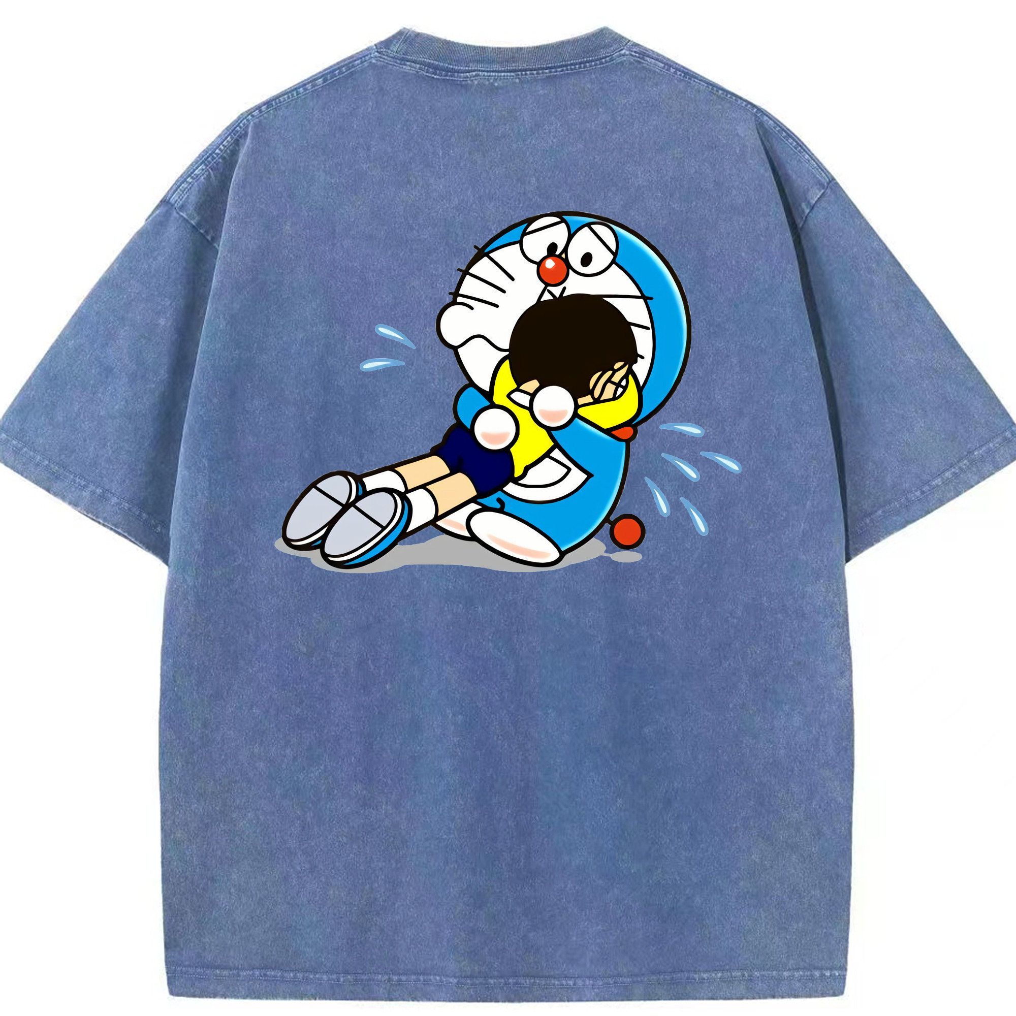（画像用） ドラえもん Doraemon 綿100% ヴィンテージ風 半袖Tシャツ（背面プリント）