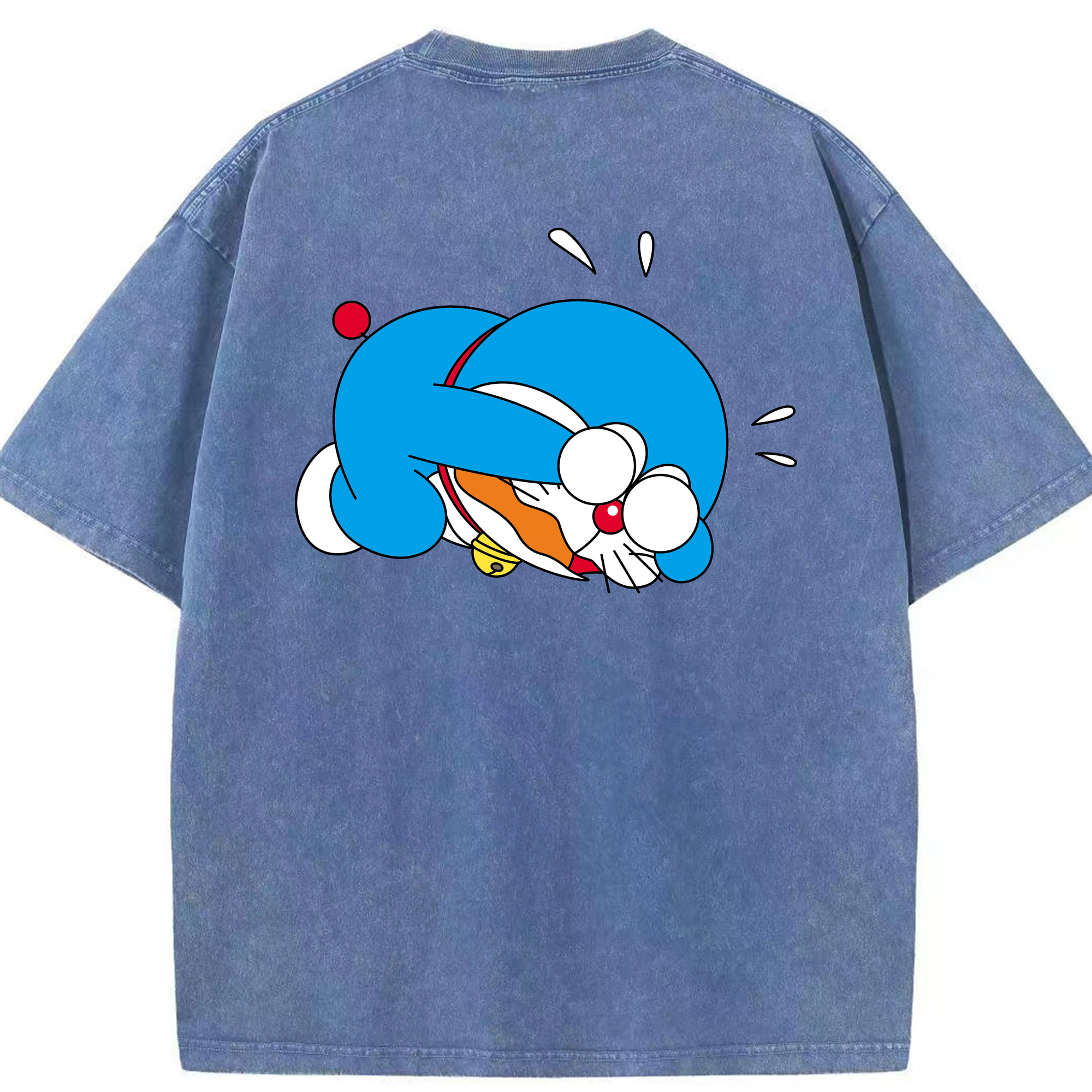 （画像用） ドラえもん Doraemon 綿100% ヴィンテージ風 半袖Tシャツ（背面プリント）