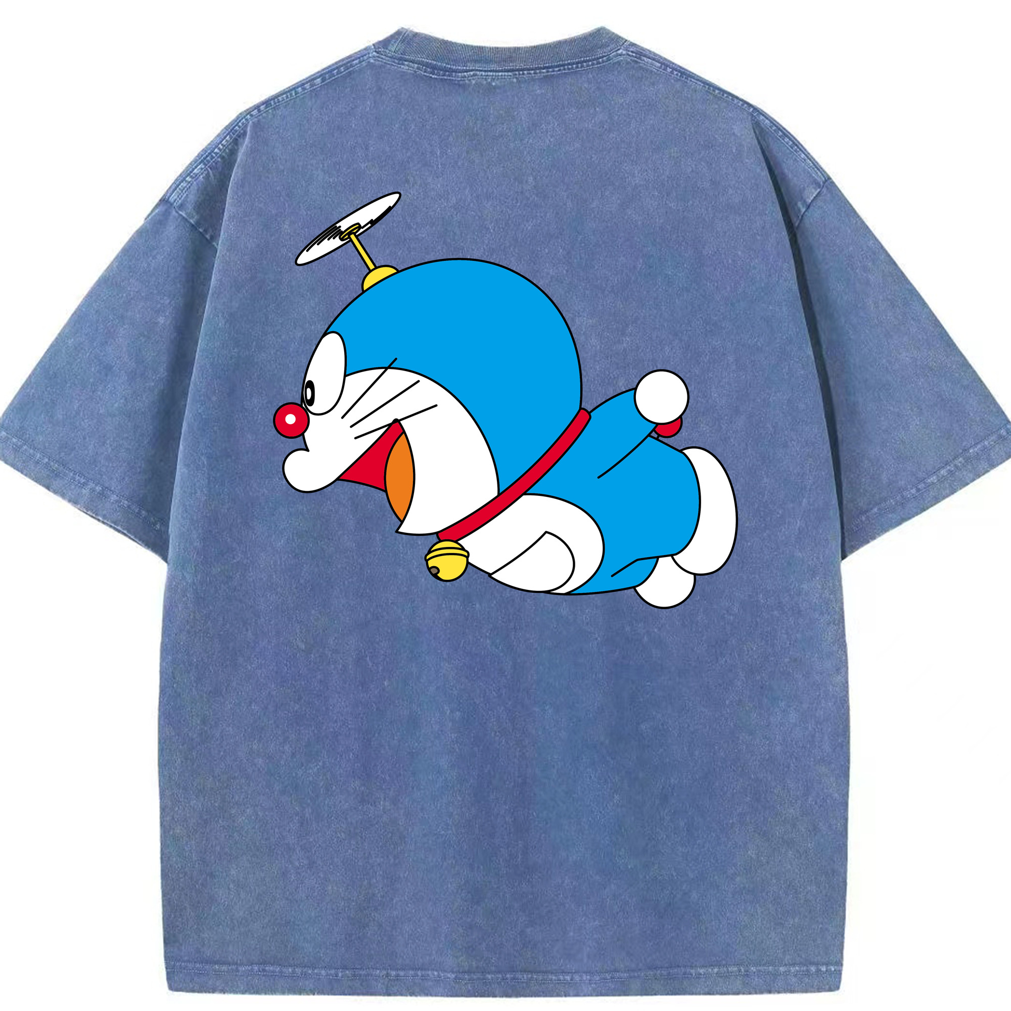 （画像用） ドラえもん Doraemon 綿100% ヴィンテージ風 半袖Tシャツ（背面プリント）