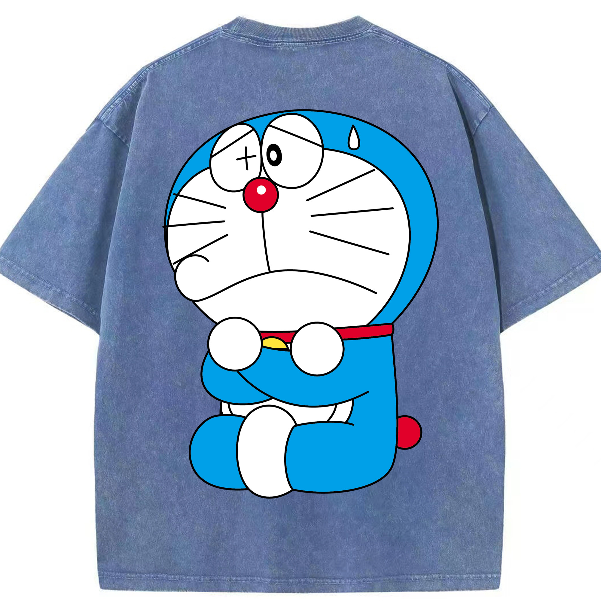（画像用） ドラえもん Doraemon 綿100% ヴィンテージ風 半袖Tシャツ（背面プリント）