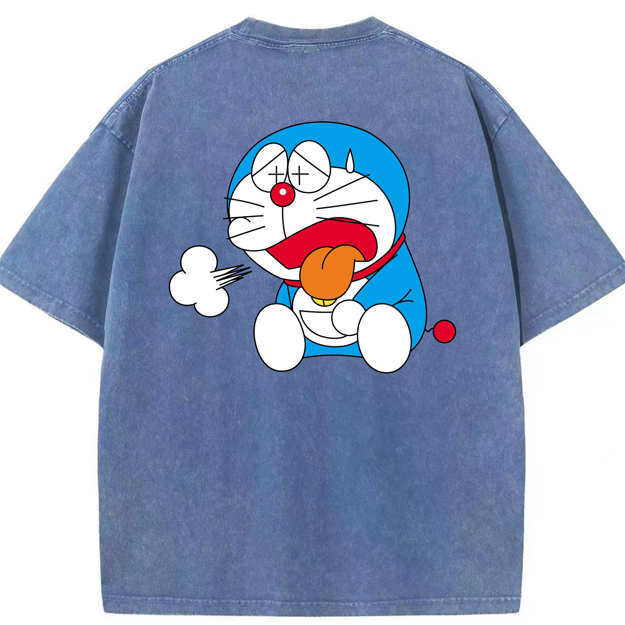 （画像用） ドラえもん Doraemon 綿100% ヴィンテージ風 半袖Tシャツ（背面プリント）