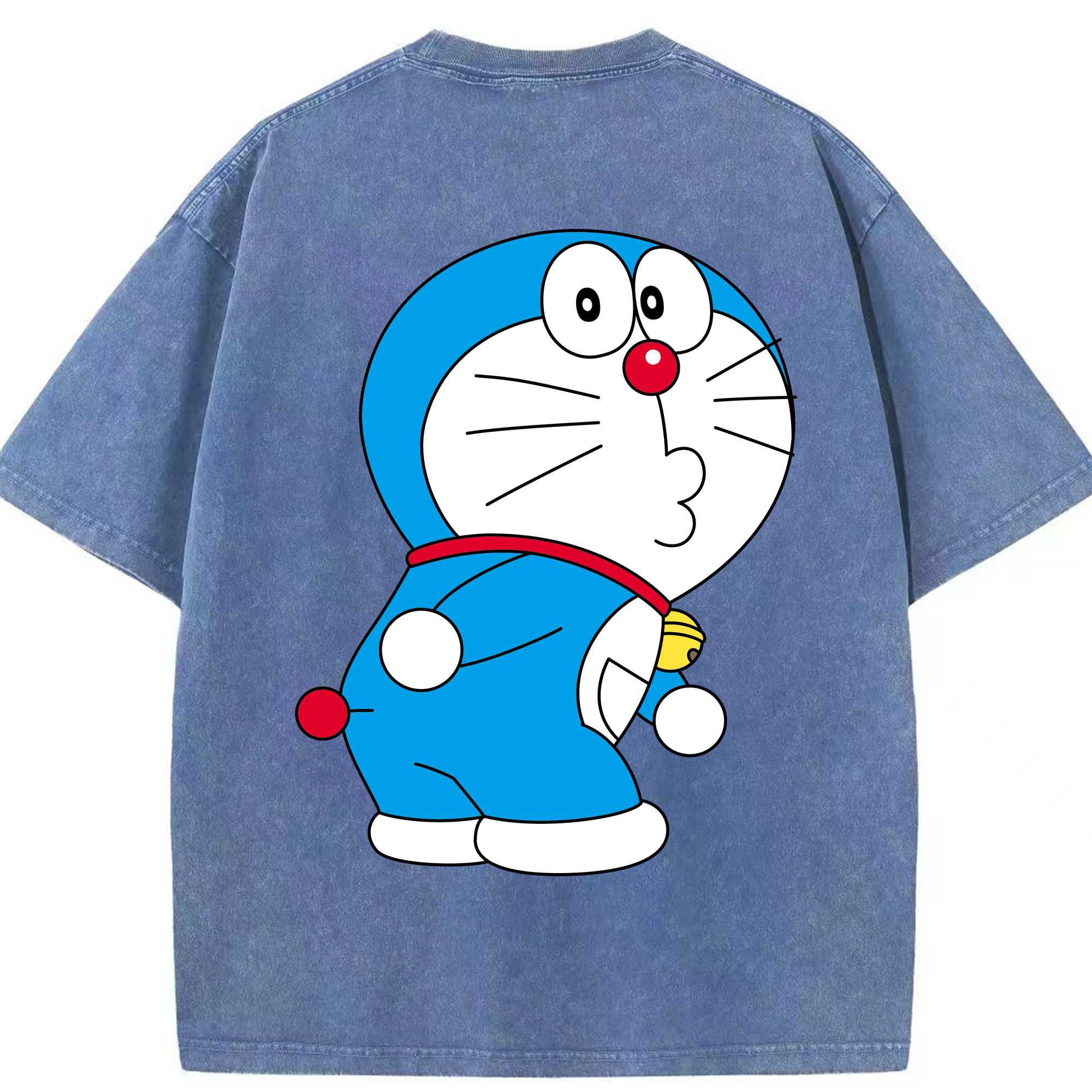 （画像用） ドラえもん Doraemon 綿100% ヴィンテージ風 半袖Tシャツ（背面プリント）