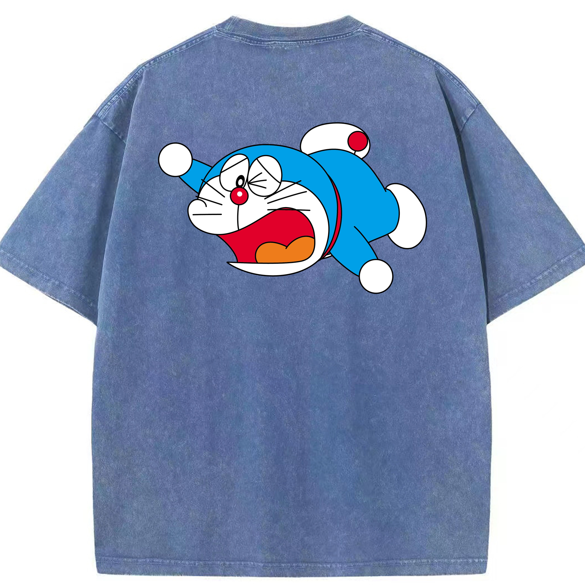 （画像用） ドラえもん Doraemon 綿100% ヴィンテージ風 半袖Tシャツ（背面プリント）