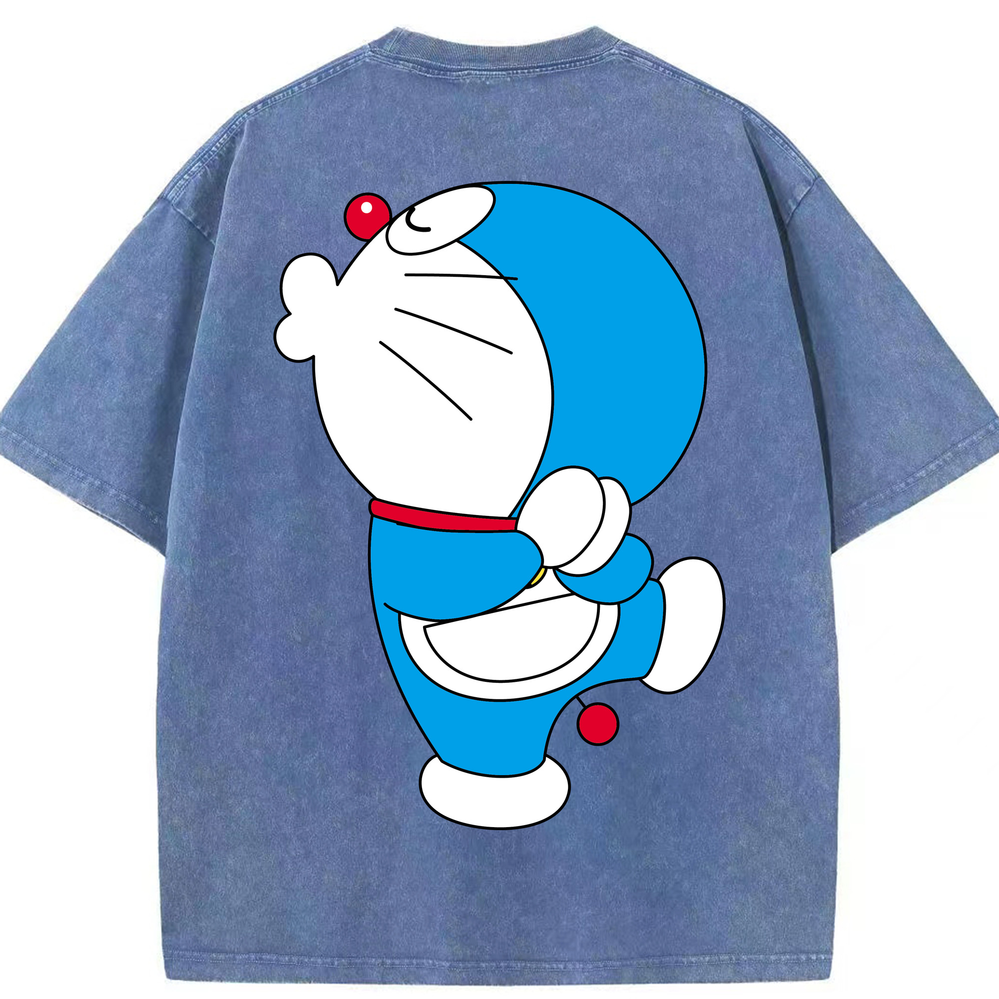（画像用） ドラえもん Doraemon 綿100% ヴィンテージ風 半袖Tシャツ（背面プリント）