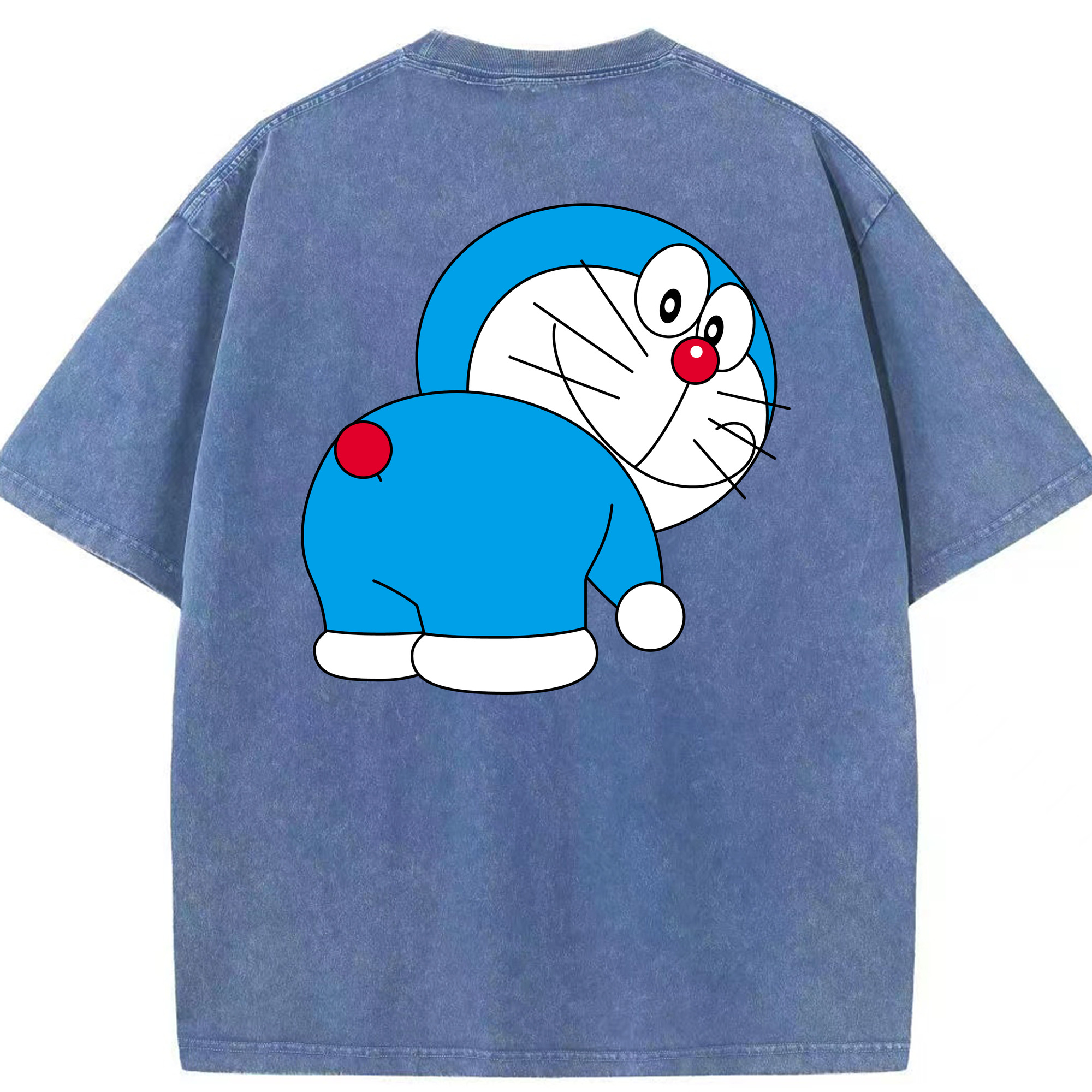 （画像用） ドラえもん Doraemon 綿100% ヴィンテージ風 半袖Tシャツ（背面プリント）