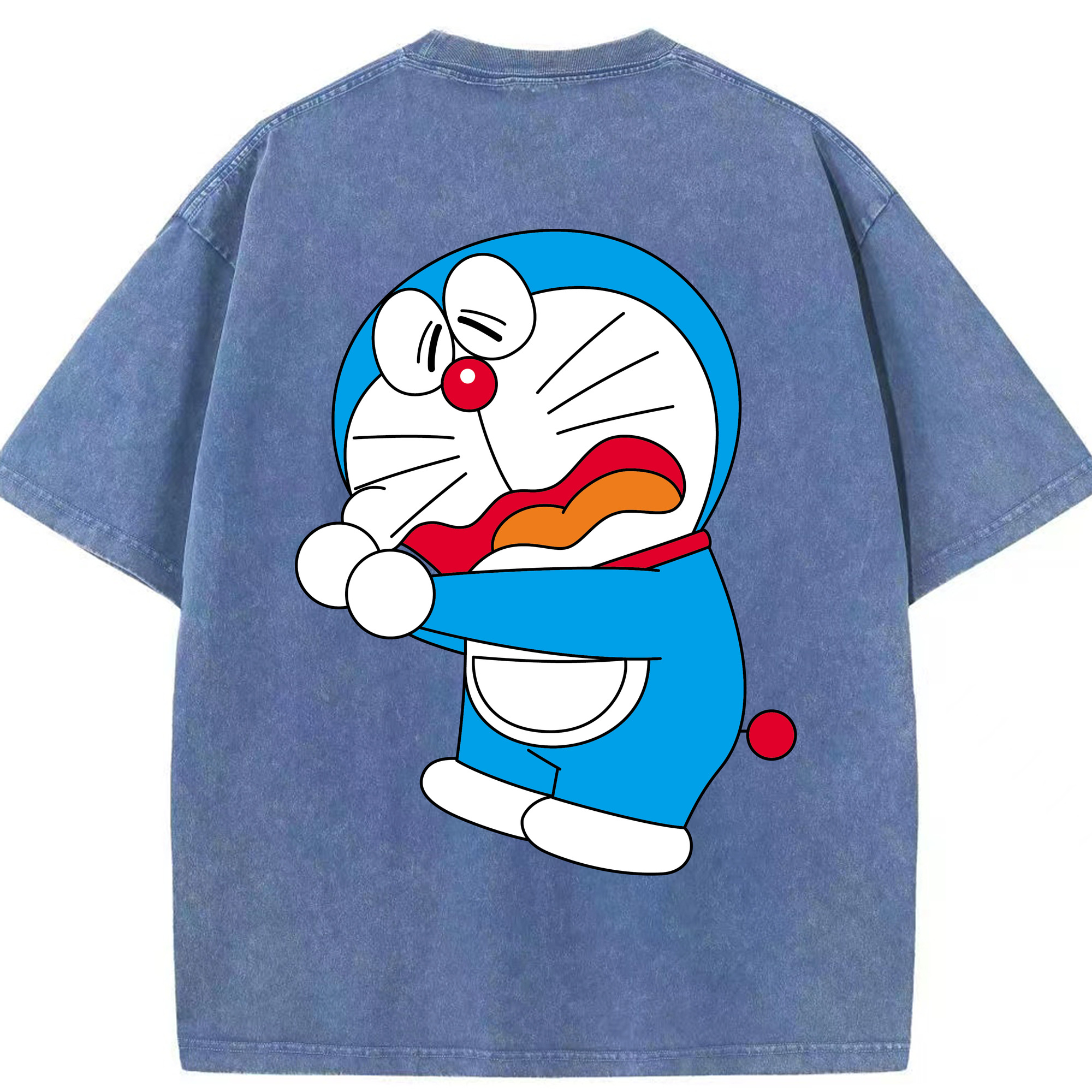 （画像用） ドラえもん Doraemon 綿100% ヴィンテージ風 半袖Tシャツ（背面プリント）