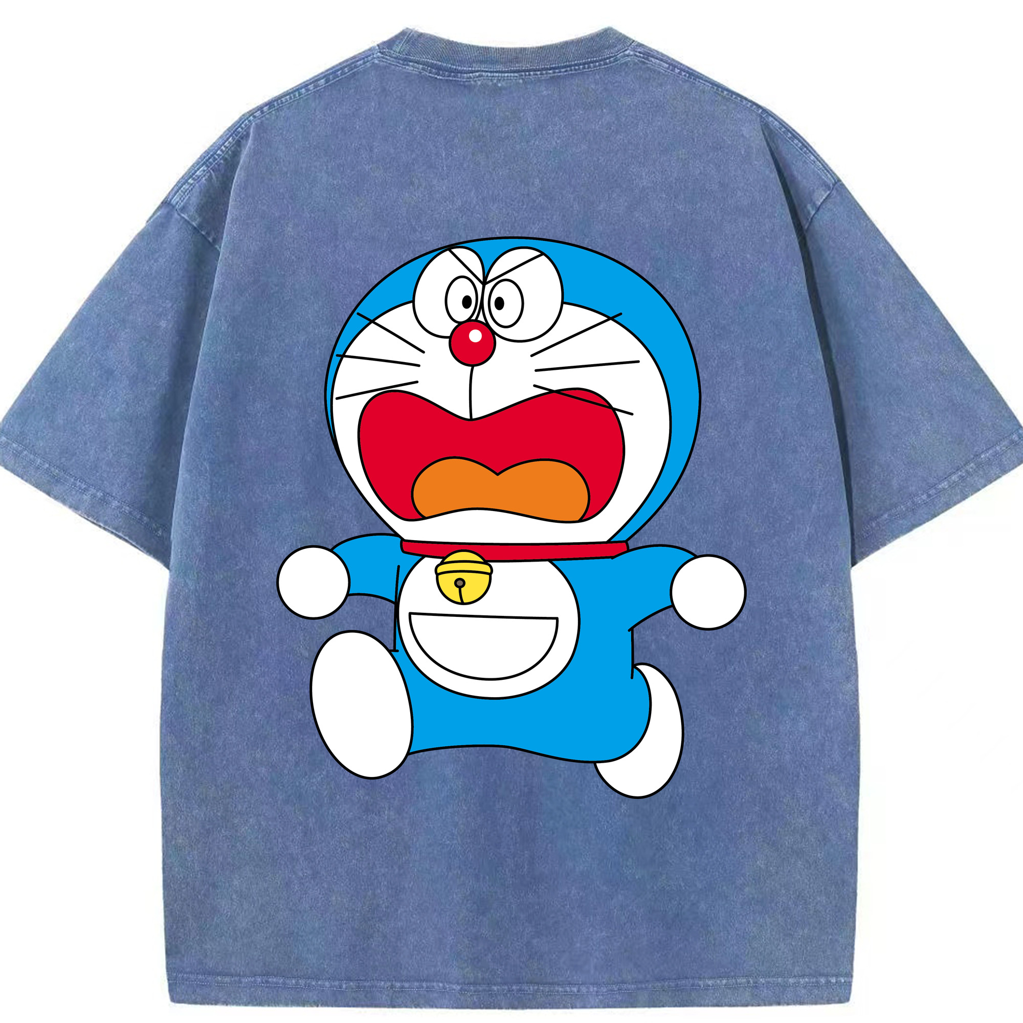（画像用） ドラえもん Doraemon 綿100% ヴィンテージ風 半袖Tシャツ（背面プリント）