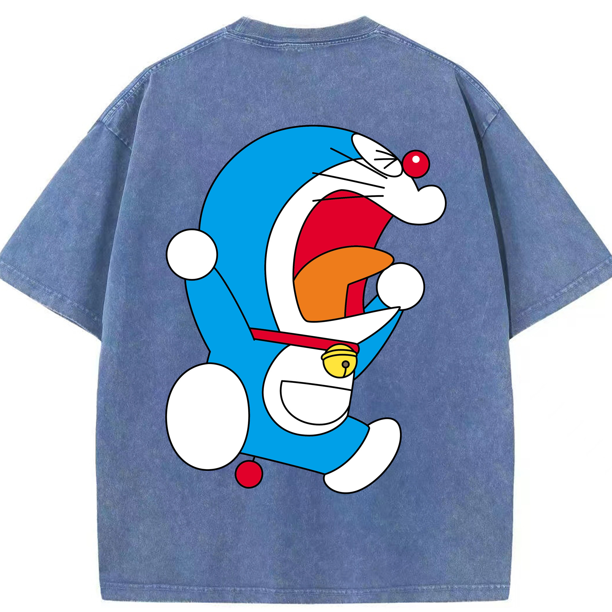 （画像用） ドラえもん Doraemon 綿100% ヴィンテージ風 半袖Tシャツ（背面プリント）