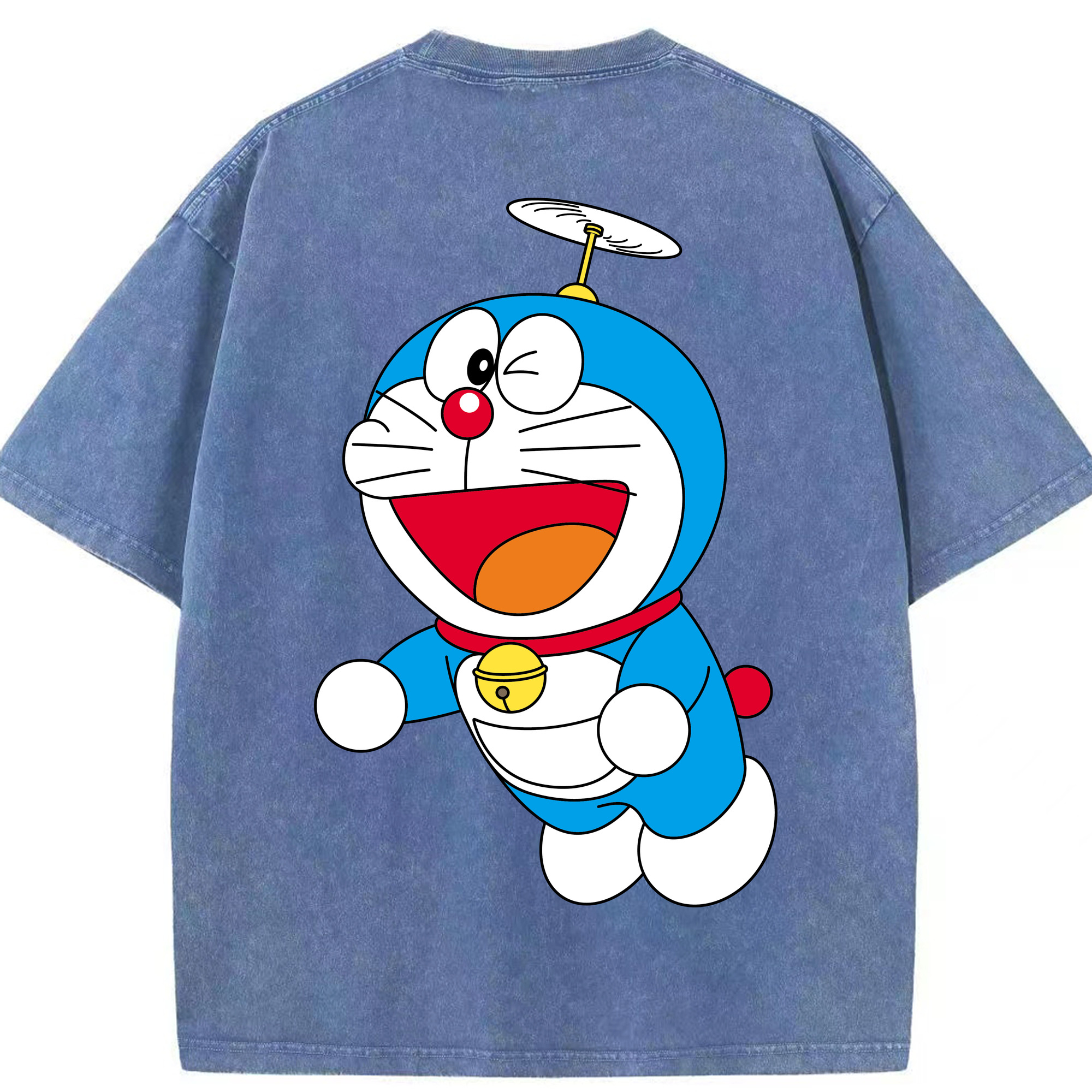 （画像用） ドラえもん Doraemon 綿100% ヴィンテージ風 半袖Tシャツ（背面プリント）
