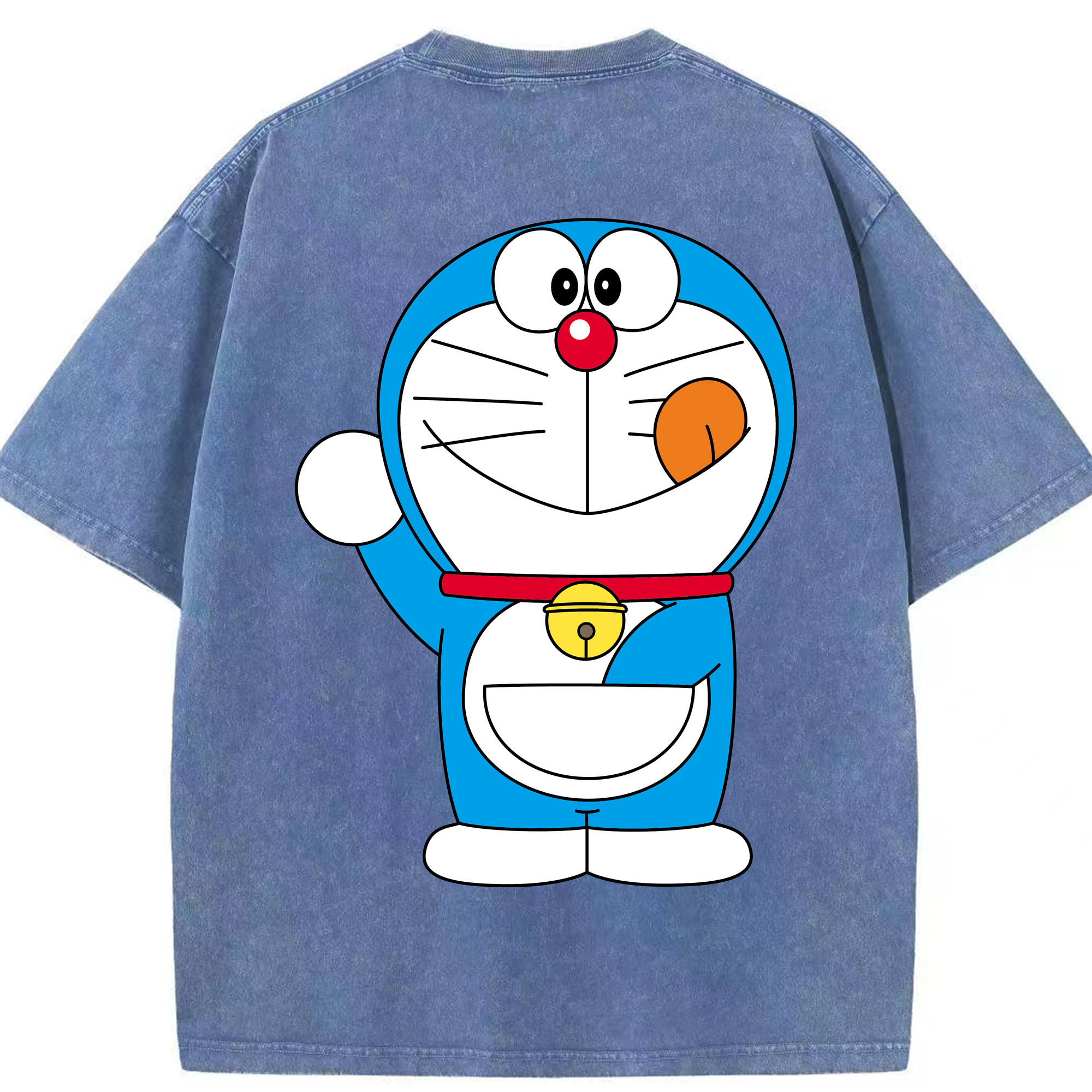 （画像用） ドラえもん Doraemon 綿100% ヴィンテージ風 半袖Tシャツ（背面プリント）