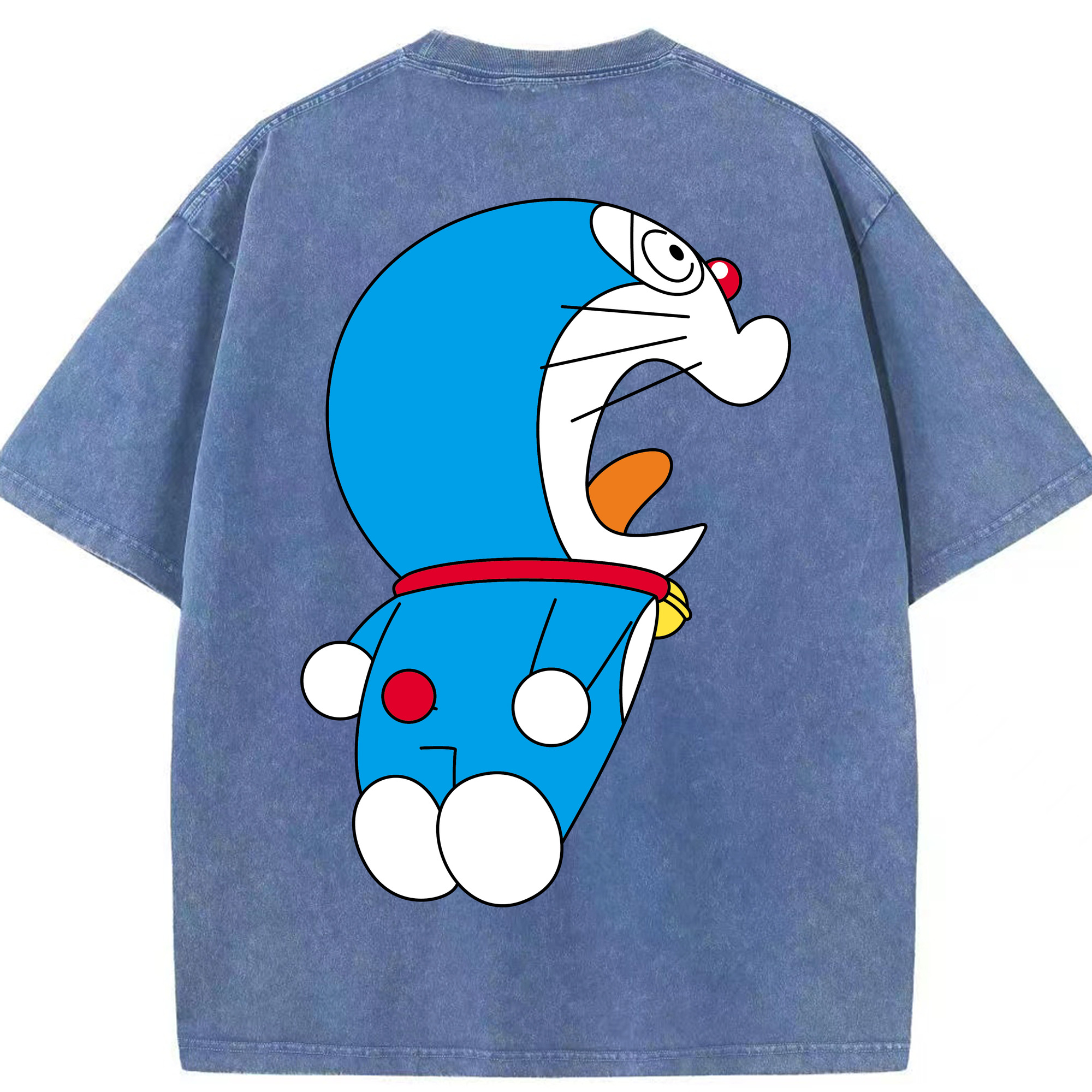 （画像用） ドラえもん Doraemon 綿100% ヴィンテージ風 半袖Tシャツ（背面プリント）
