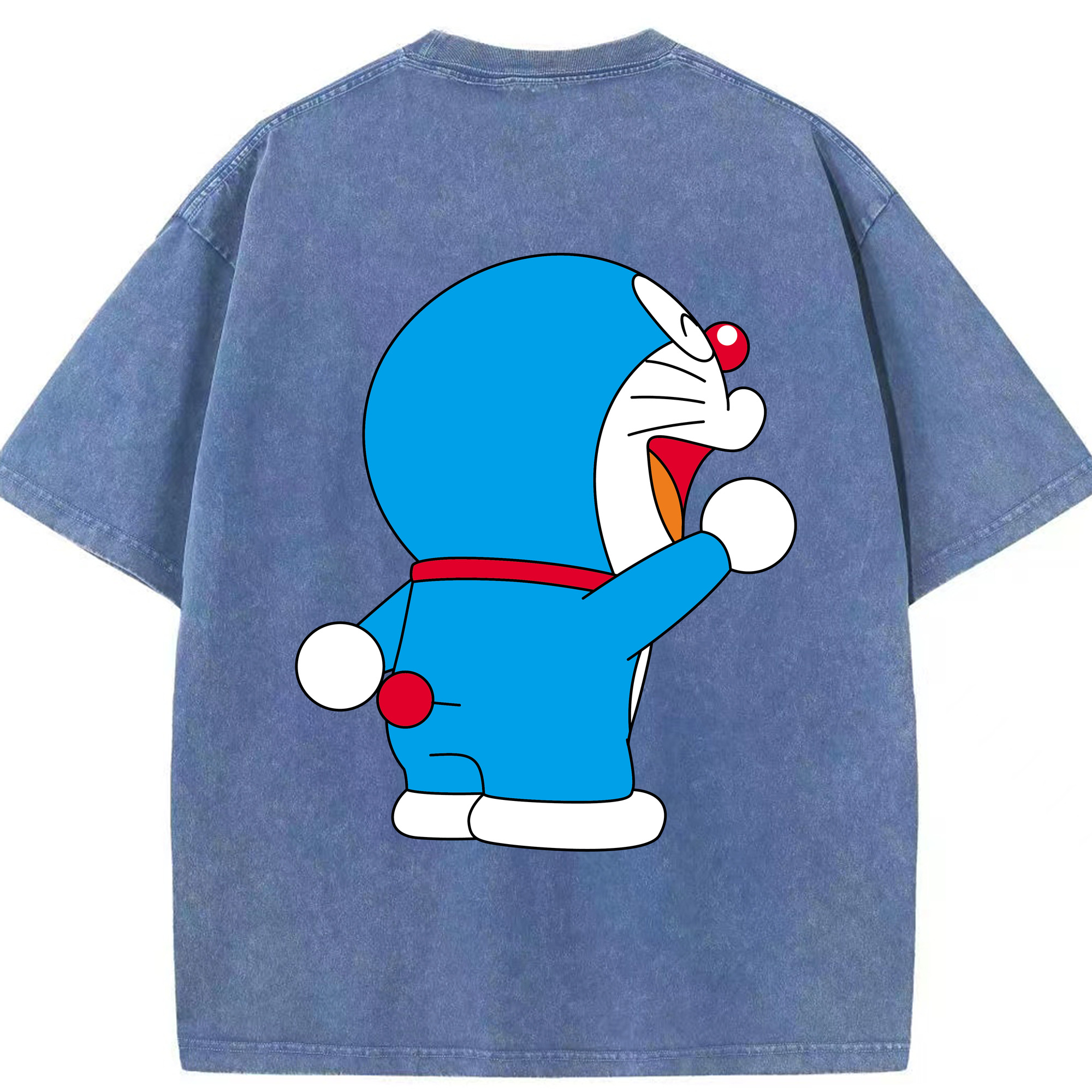 （画像用） ドラえもん Doraemon 綿100% ヴィンテージ風 半袖Tシャツ（背面プリント）