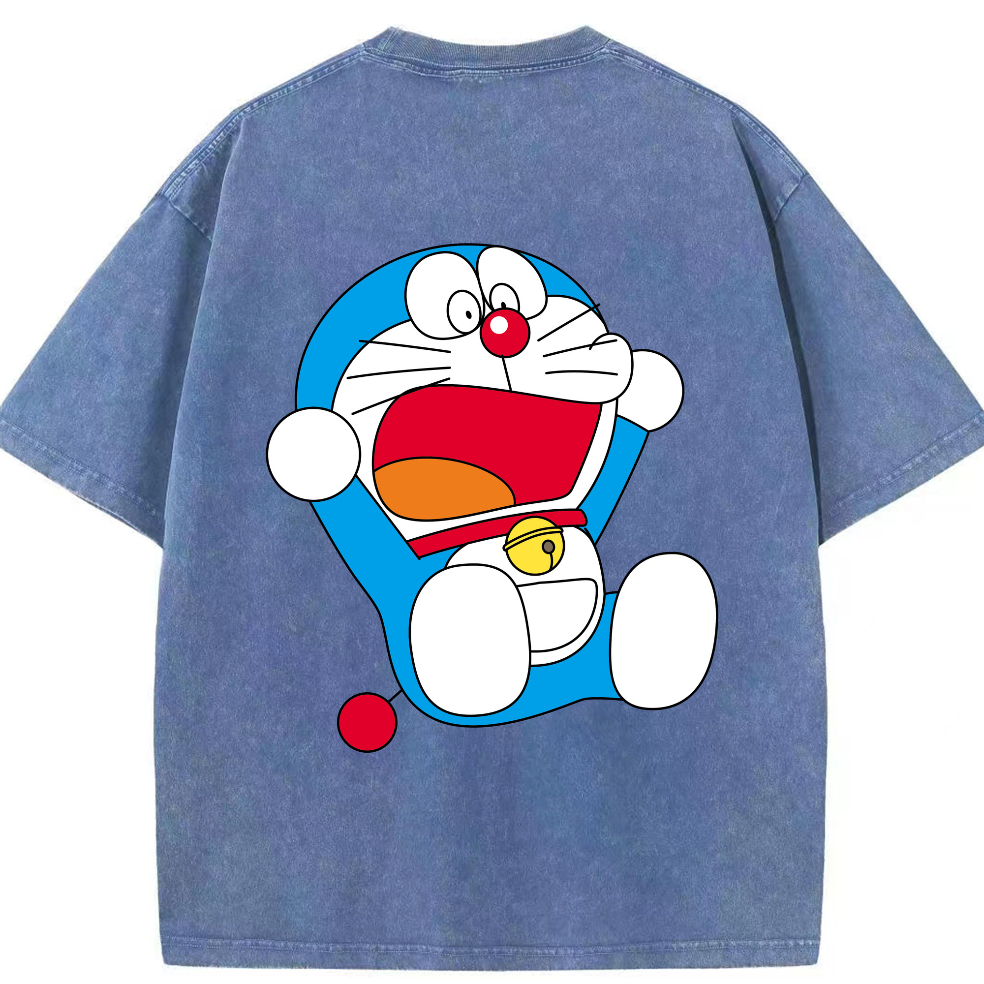 （画像用） ドラえもん Doraemon 綿100% ヴィンテージ風 半袖Tシャツ（背面プリント）
