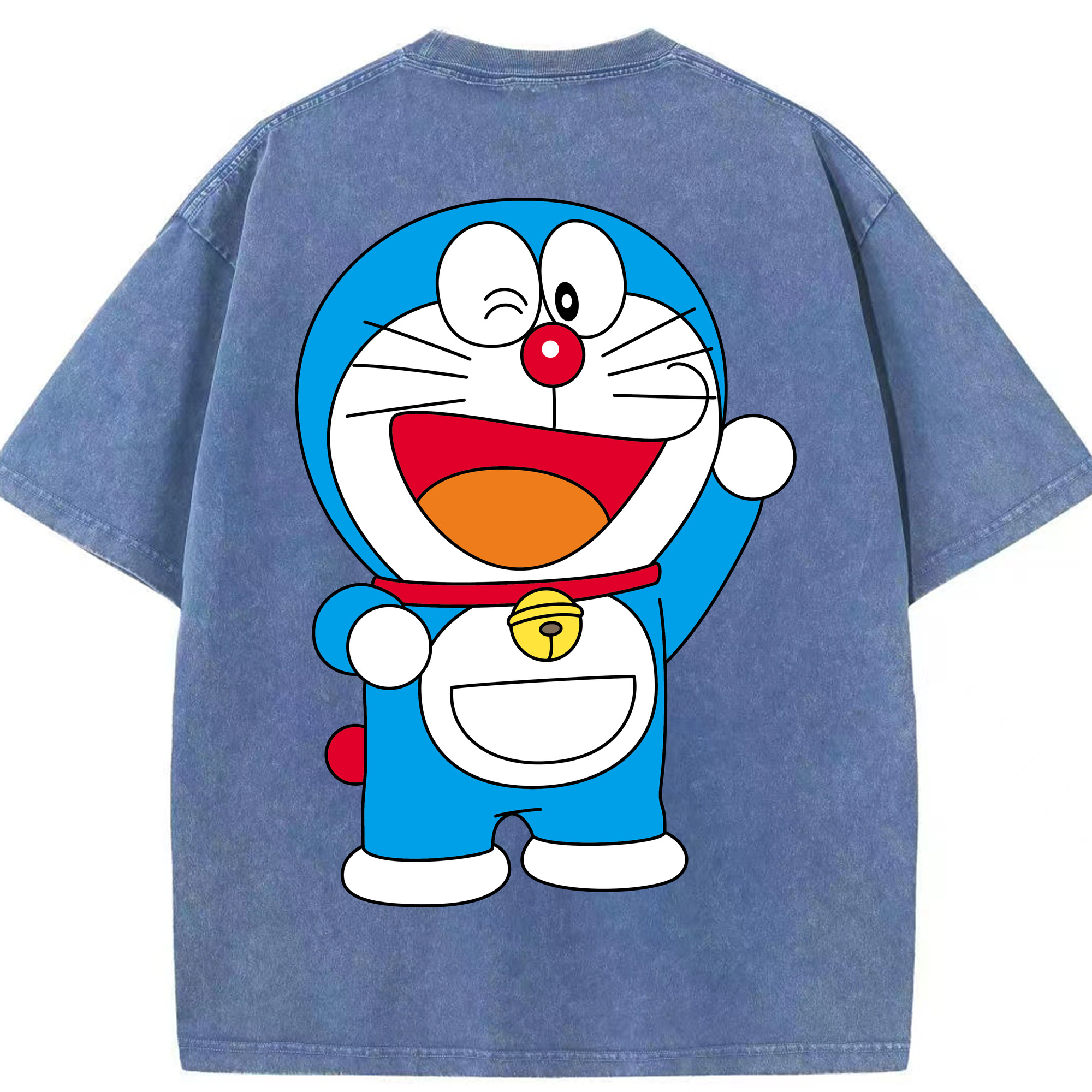 （画像用） ドラえもん Doraemon 綿100% ヴィンテージ風 半袖Tシャツ（背面プリント）