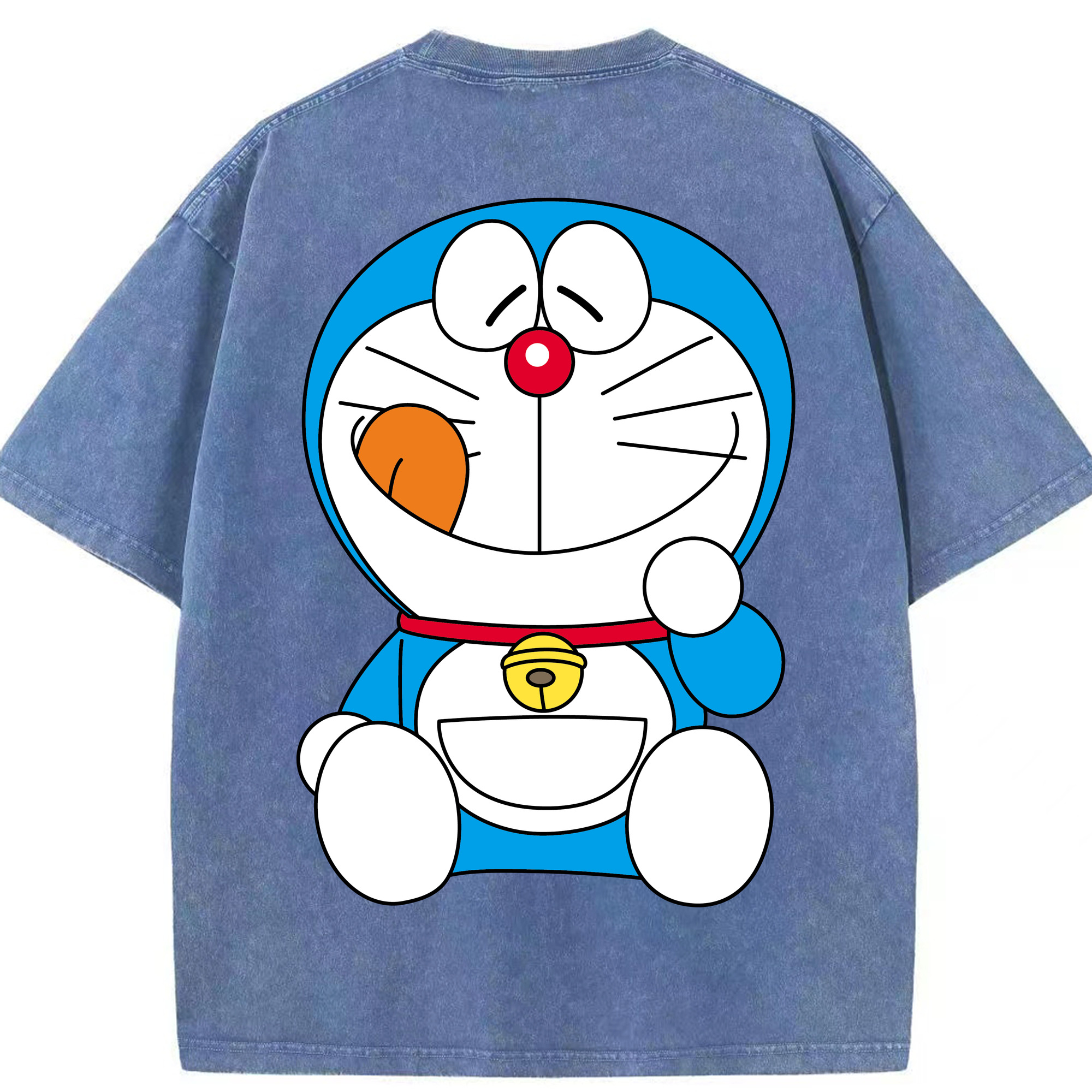 （画像用） ドラえもん Doraemon 綿100% ヴィンテージ風 半袖Tシャツ（背面プリント）