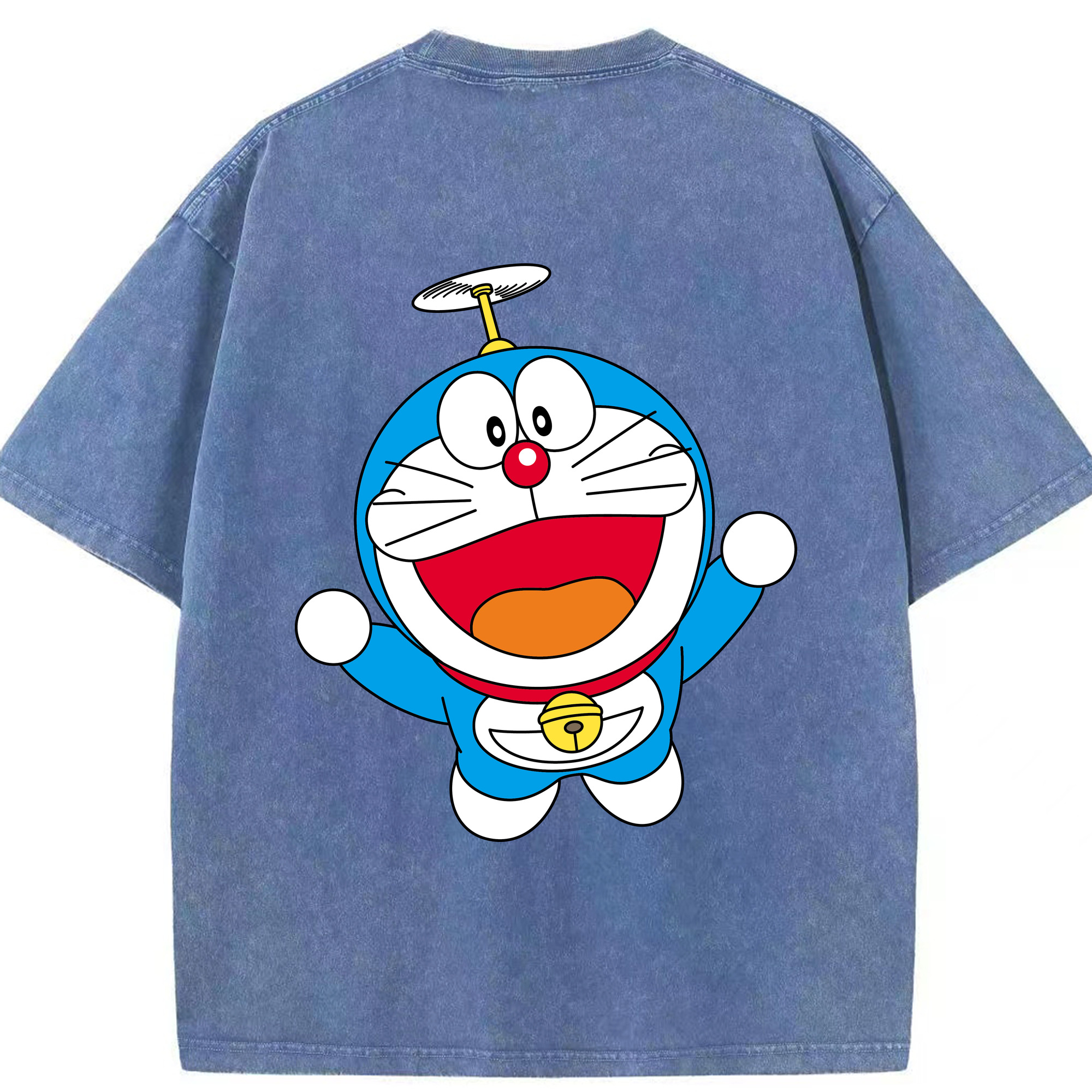 （画像用） ドラえもん Doraemon 綿100% ヴィンテージ風 半袖Tシャツ（背面プリント）