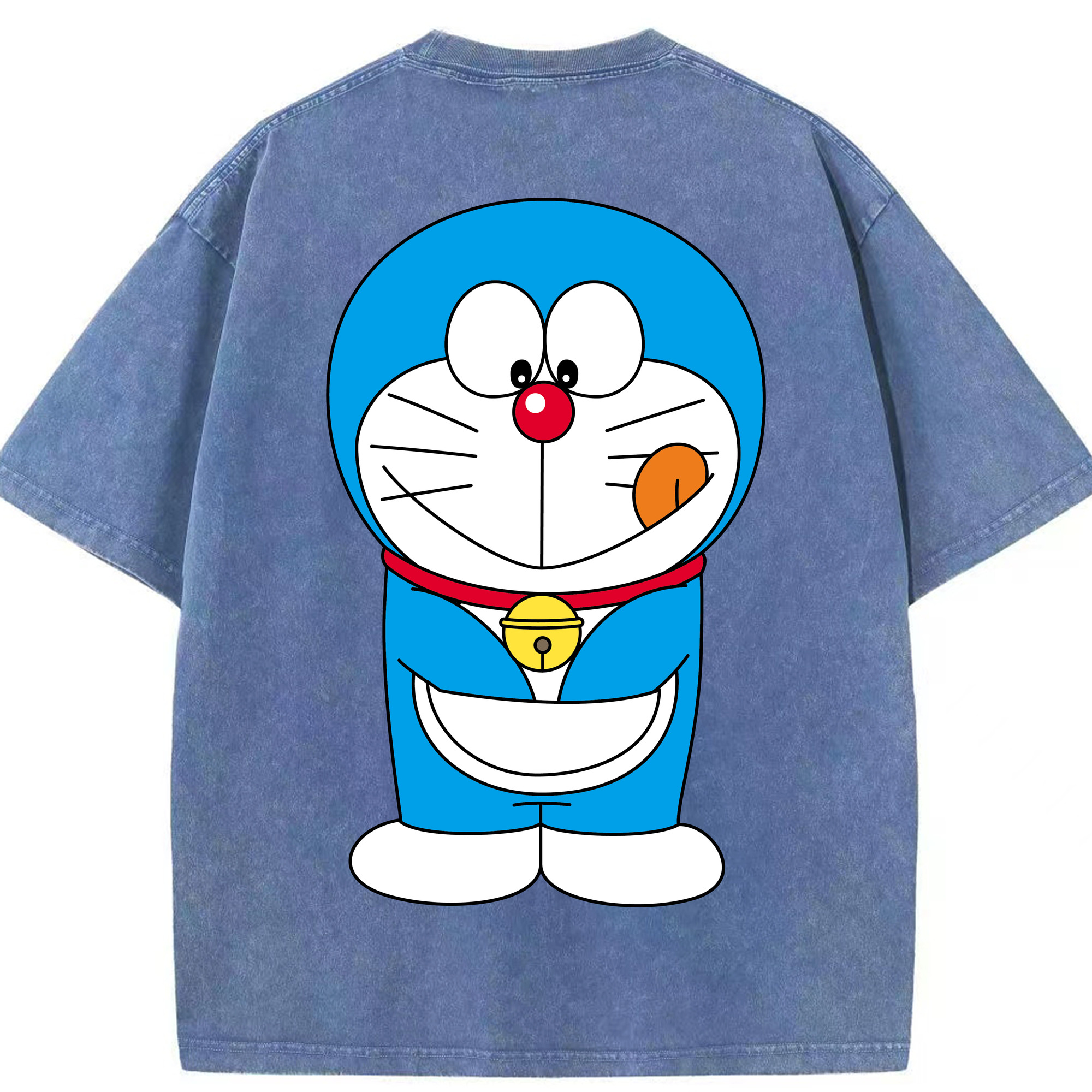 （画像用） ドラえもん Doraemon 綿100% ヴィンテージ風 半袖Tシャツ（背面プリント）