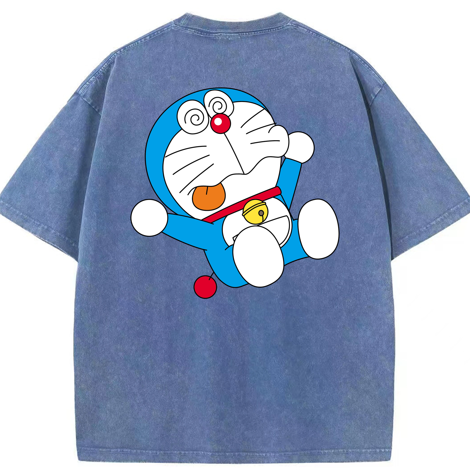 （画像用） ドラえもん Doraemon 綿100% ヴィンテージ風 半袖Tシャツ（背面プリント）
