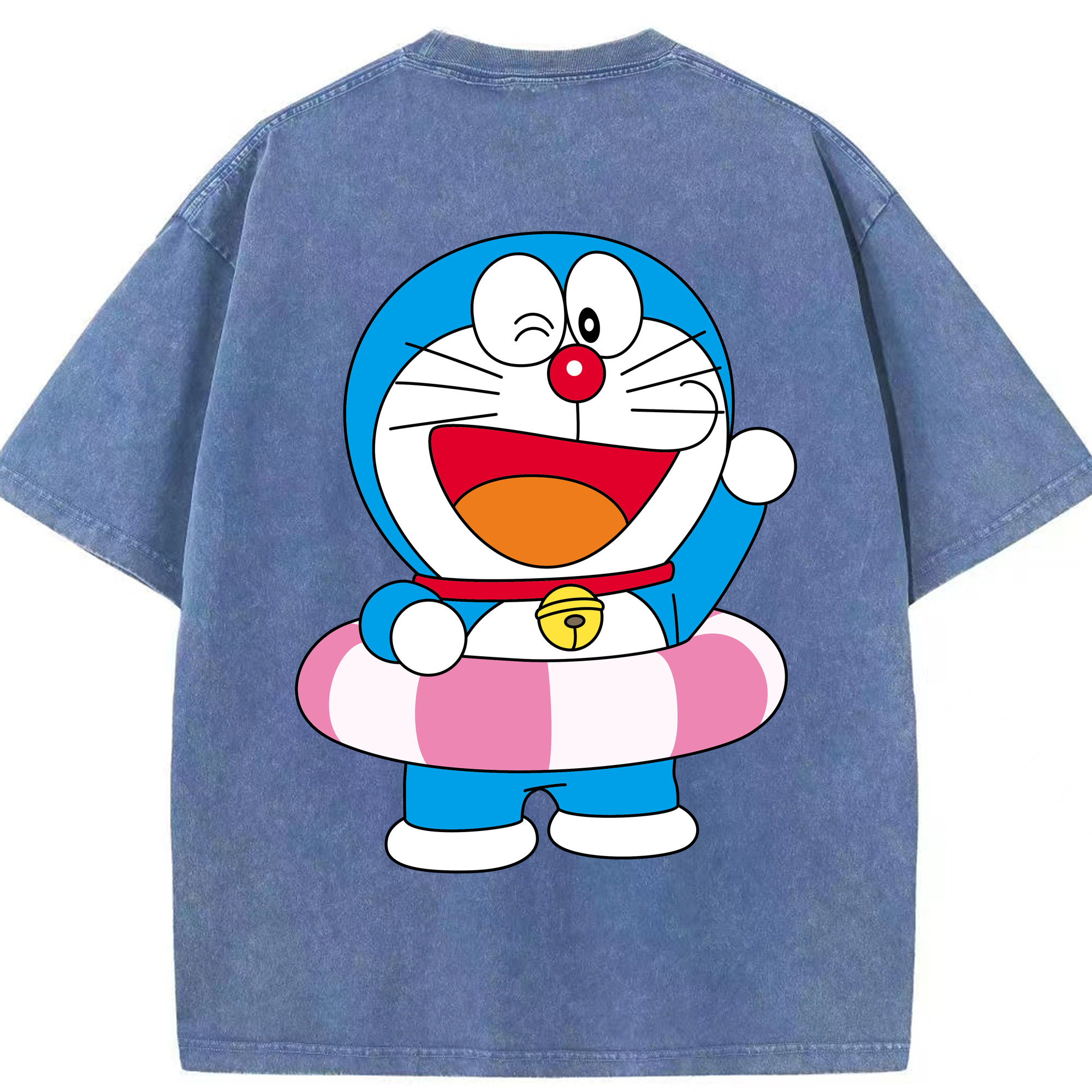 （画像用） ドラえもん Doraemon 綿100% ヴィンテージ風 半袖Tシャツ（背面プリント）