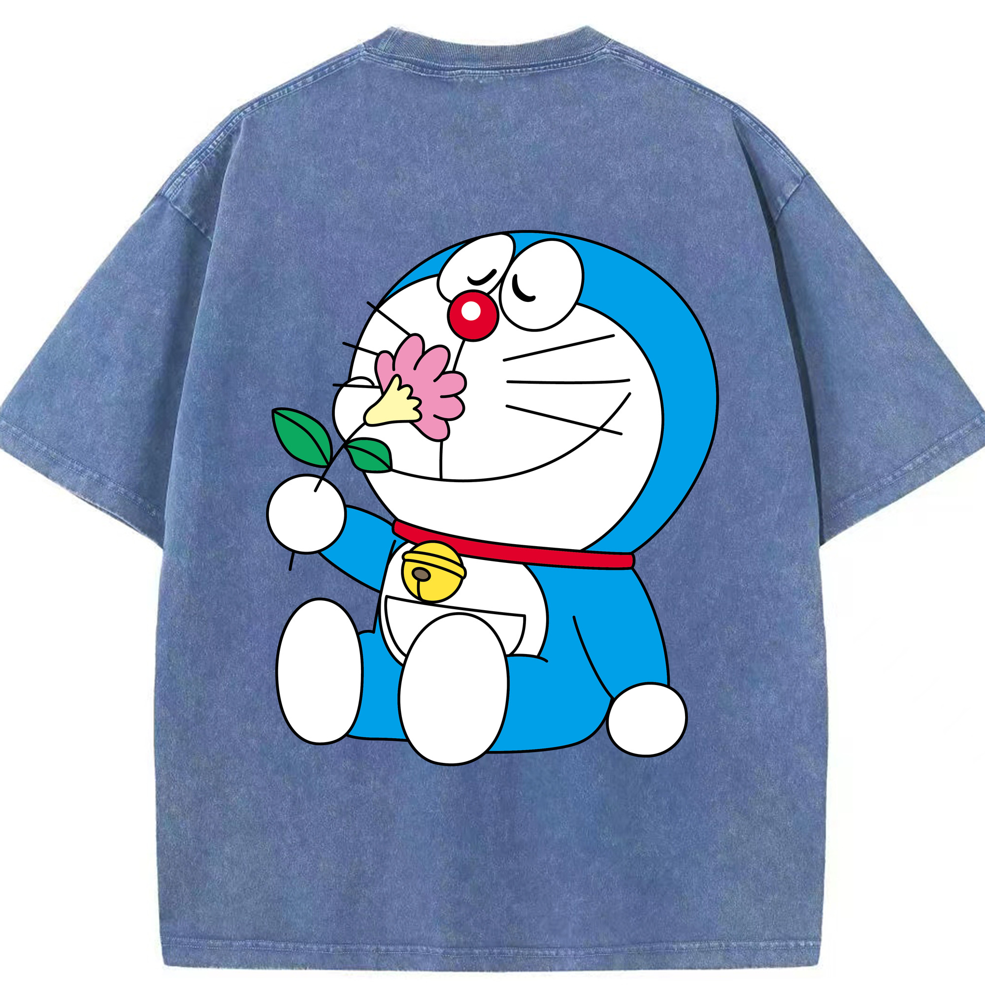 （画像用） ドラえもん Doraemon 綿100% ヴィンテージ風 半袖Tシャツ（背面プリント）