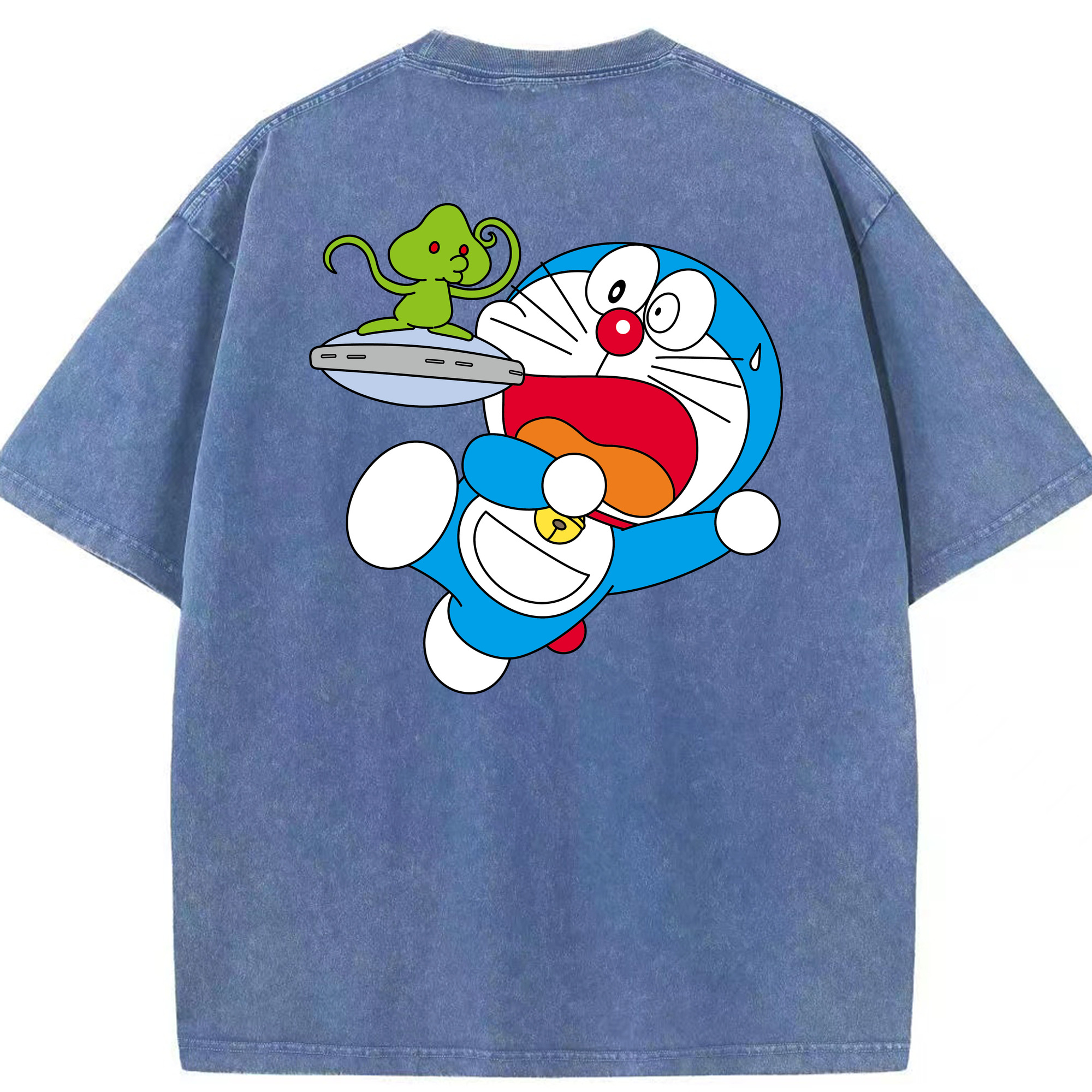 （画像用） ドラえもん Doraemon 綿100% ヴィンテージ風 半袖Tシャツ（背面プリント）