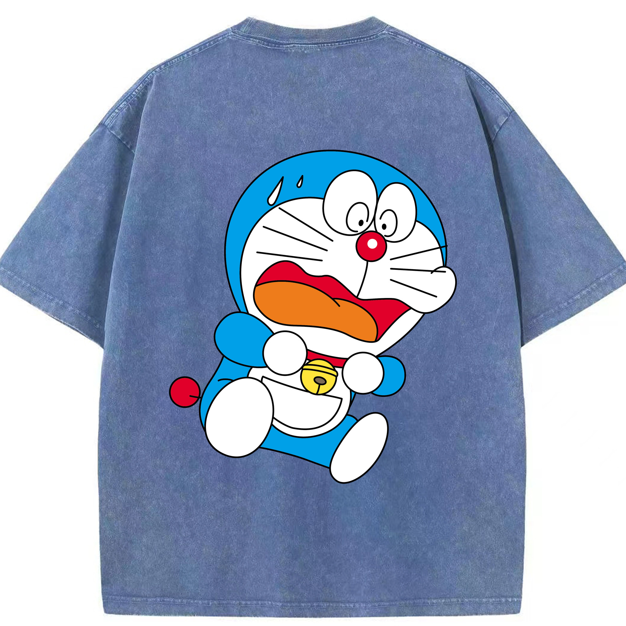 （画像用） ドラえもん Doraemon 綿100% ヴィンテージ風 半袖Tシャツ（背面プリント）