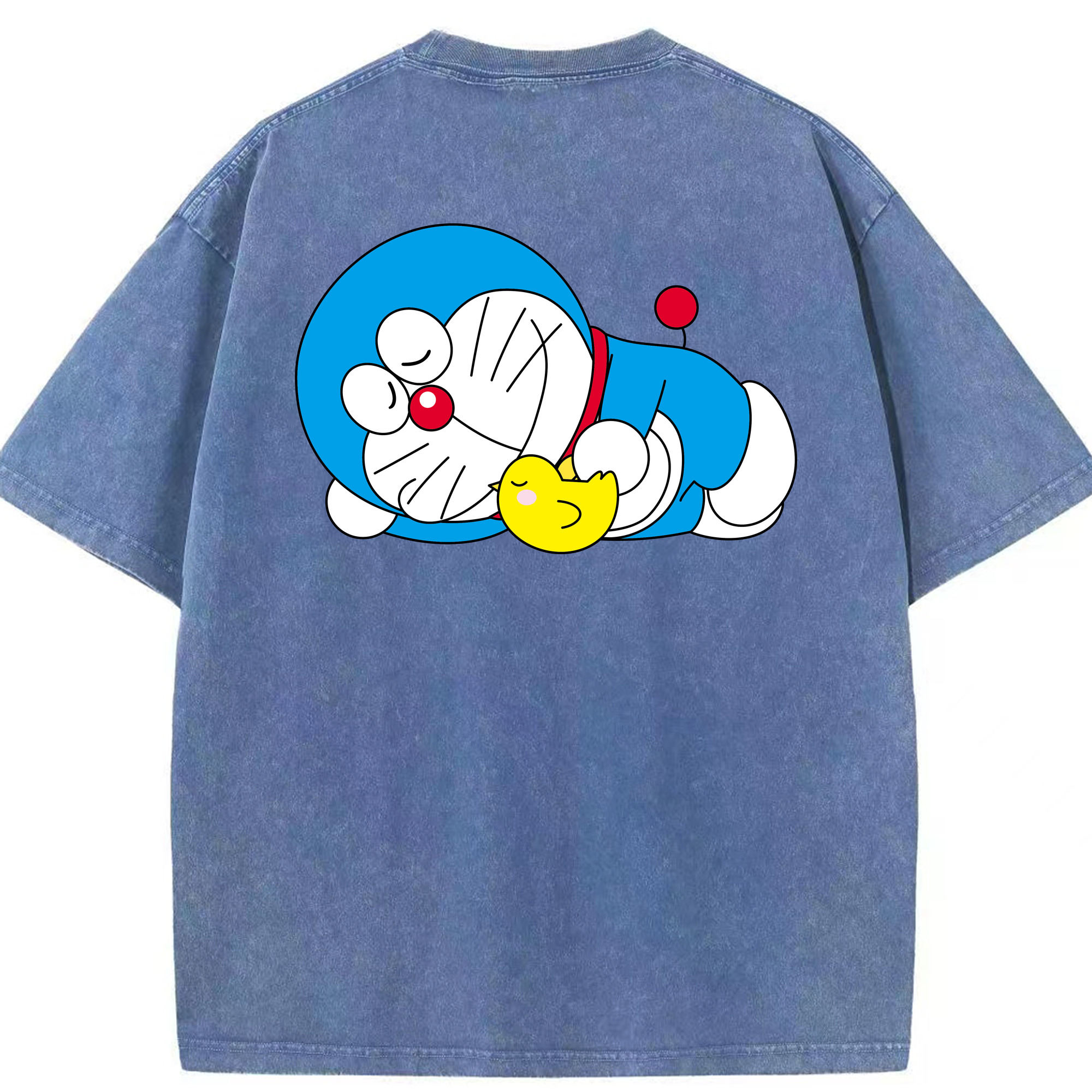 （画像用） ドラえもん Doraemon 綿100% ヴィンテージ風 半袖Tシャツ（背面プリント）