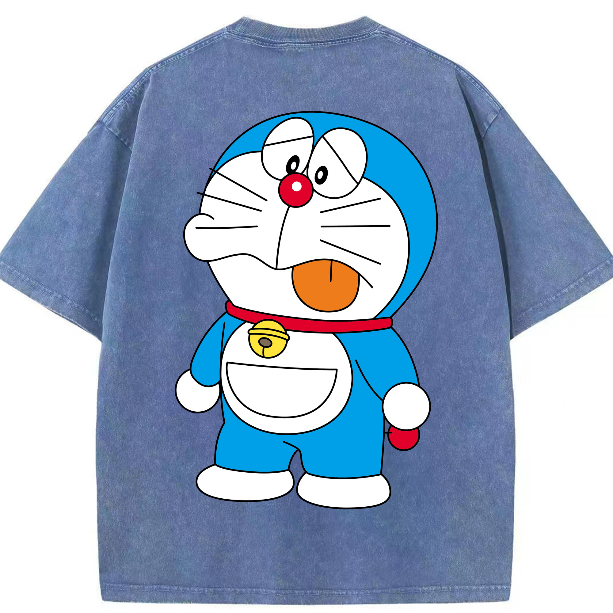 （画像用） ドラえもん Doraemon 綿100% ヴィンテージ風 半袖Tシャツ（背面プリント）