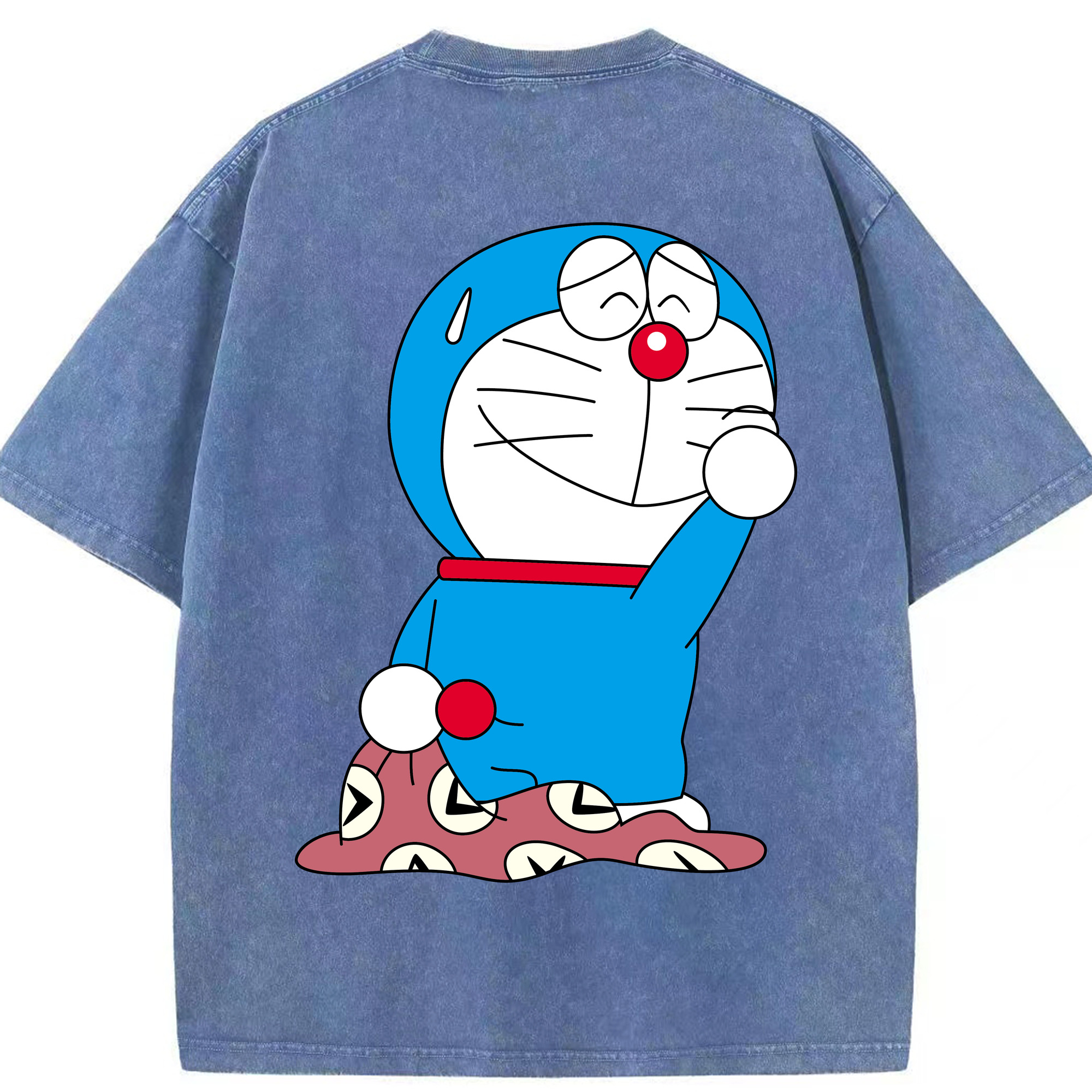 （画像用） ドラえもん Doraemon 綿100% ヴィンテージ風 半袖Tシャツ（背面プリント）