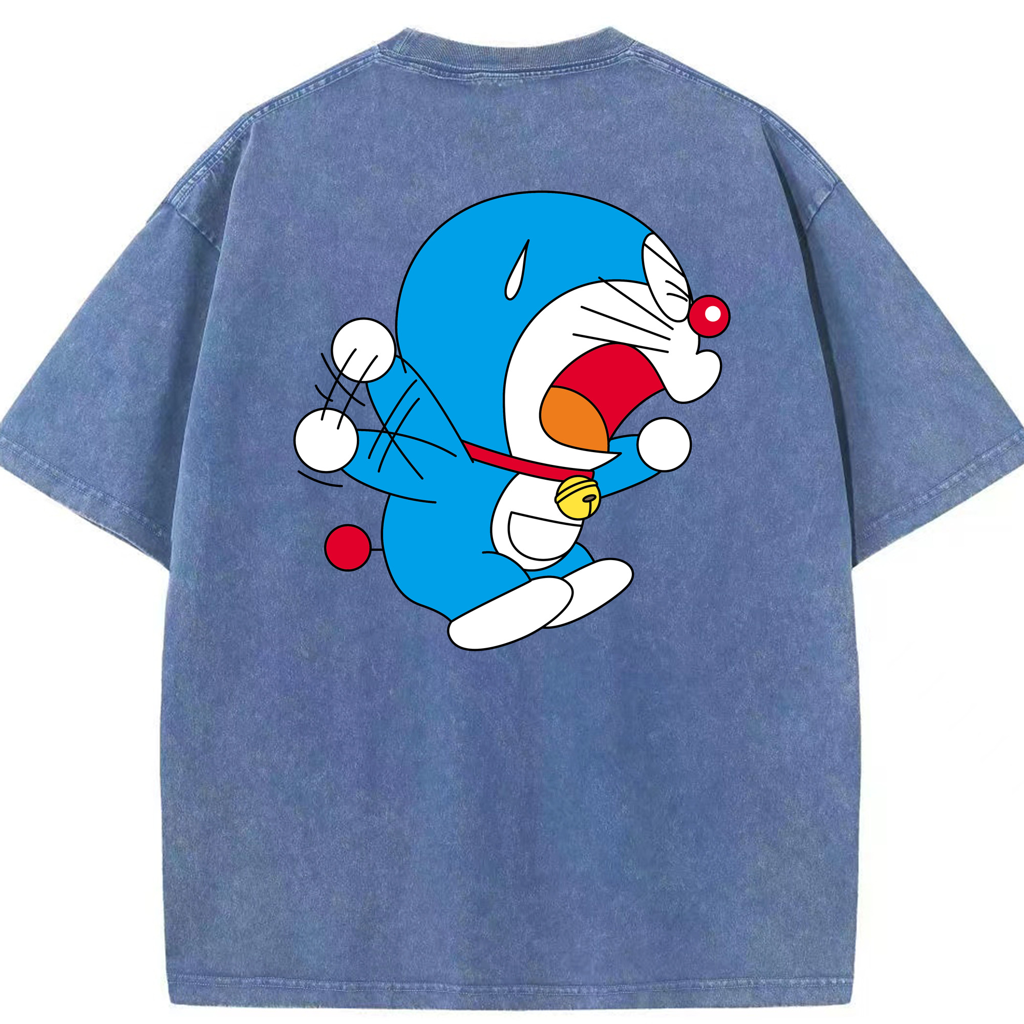 （画像用） ドラえもん Doraemon 綿100% ヴィンテージ風 半袖Tシャツ（背面プリント）