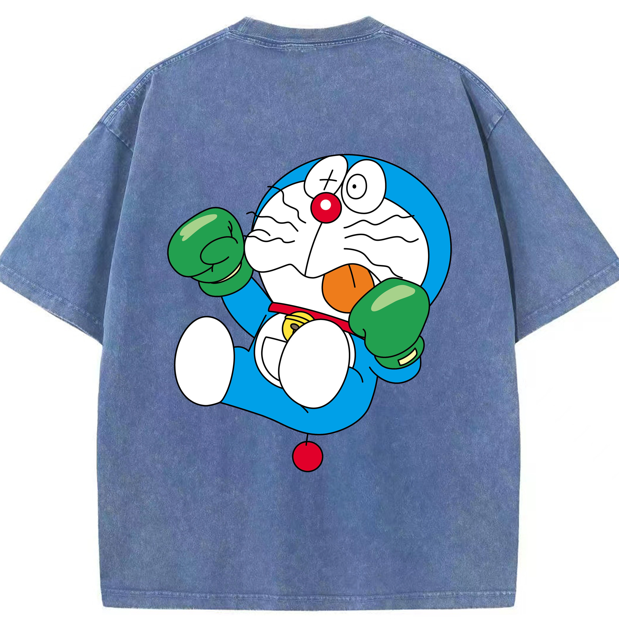 （画像用） ドラえもん Doraemon 綿100% ヴィンテージ風 半袖Tシャツ（背面プリント）