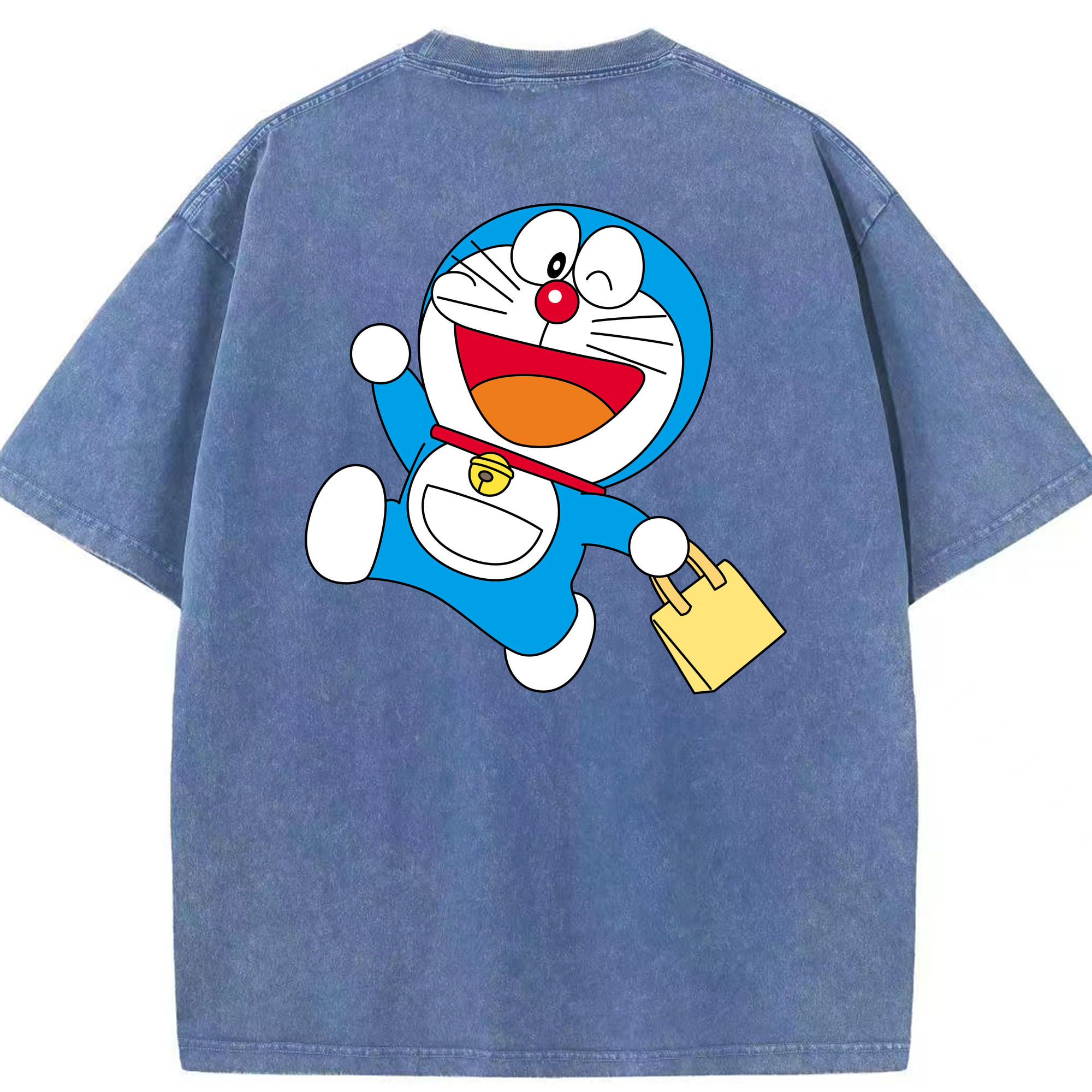 （画像用） ドラえもん Doraemon 綿100% ヴィンテージ風 半袖Tシャツ（背面プリント）