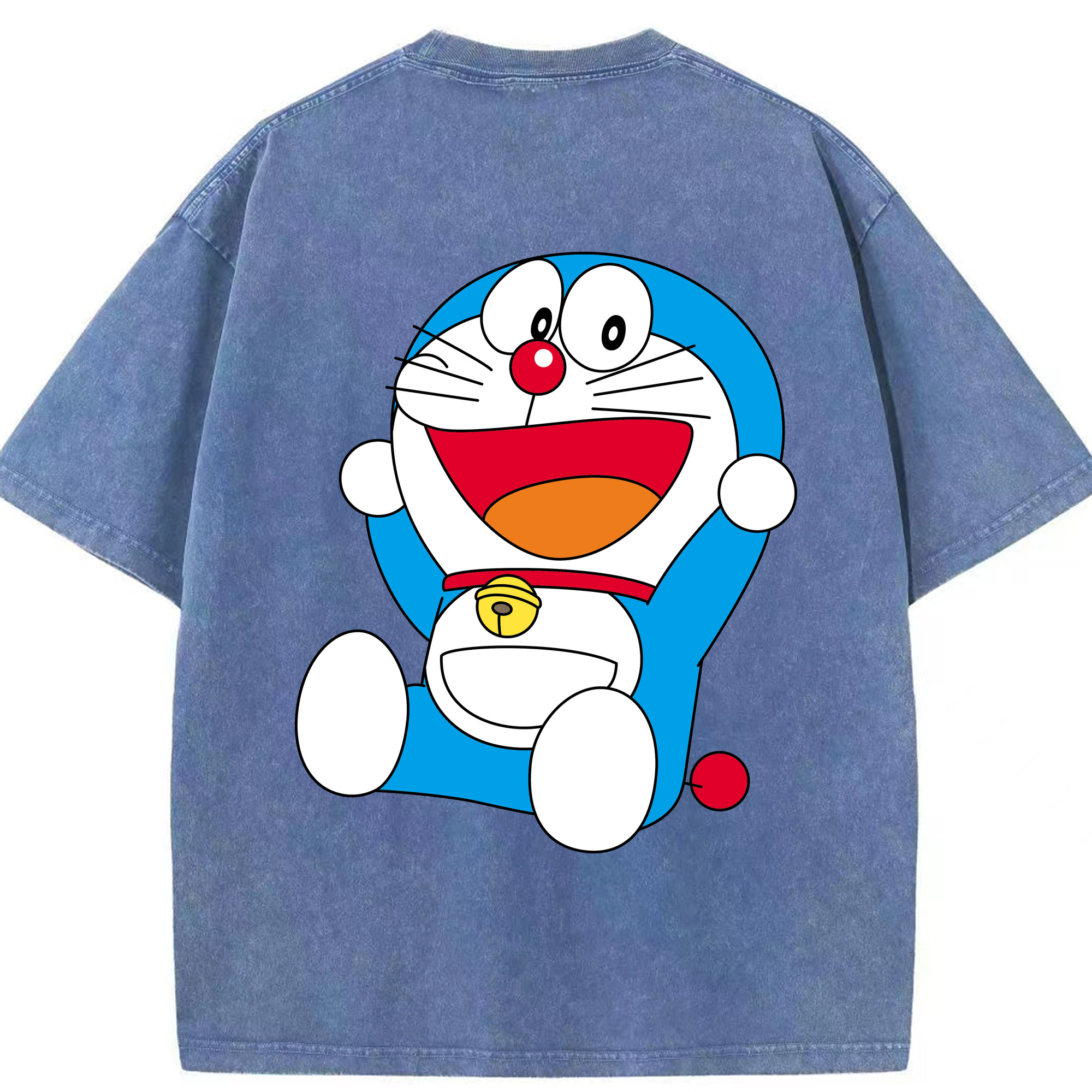 （画像用） ドラえもん Doraemon 綿100% ヴィンテージ風 半袖Tシャツ（背面プリント）