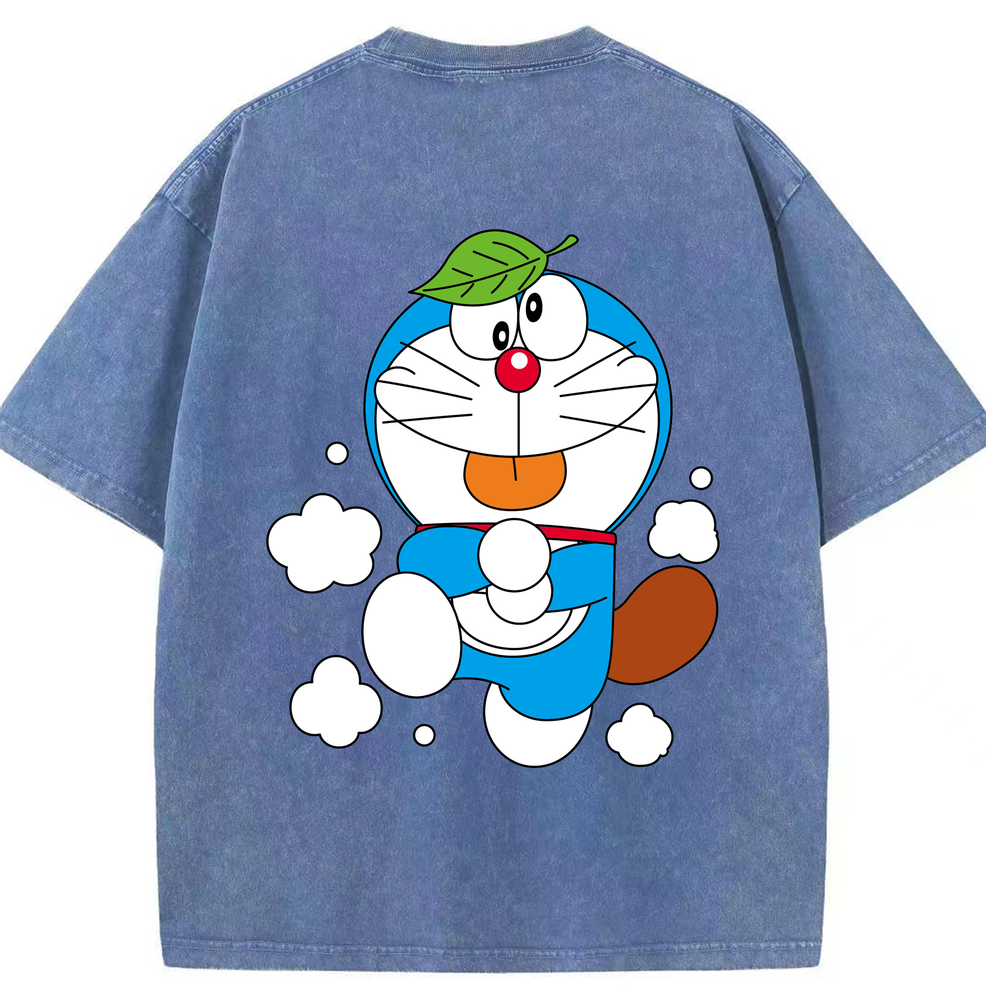 （画像用） ドラえもん Doraemon 綿100% ヴィンテージ風 半袖Tシャツ（背面プリント）