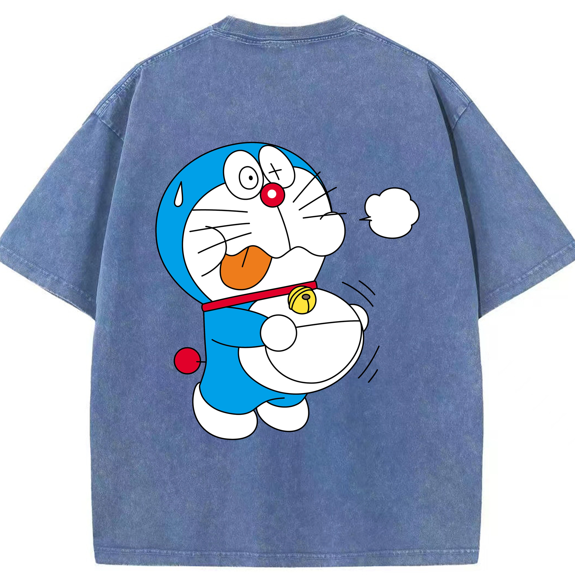 （画像用） ドラえもん Doraemon 綿100% ヴィンテージ風 半袖Tシャツ（背面プリント）