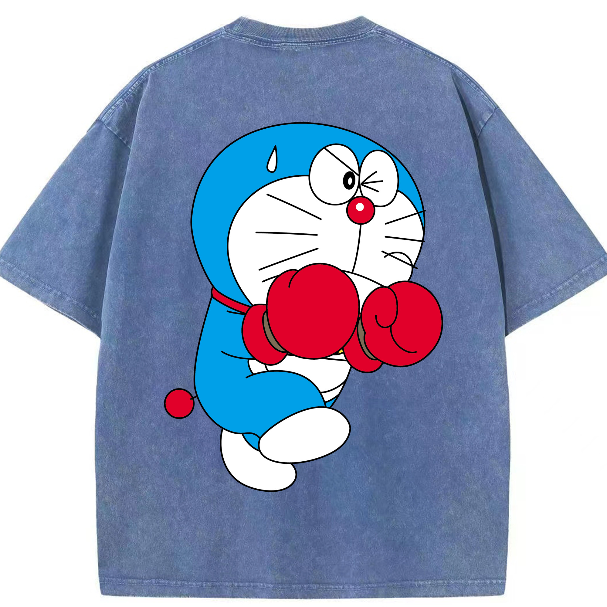 （画像用） ドラえもん Doraemon 綿100% ヴィンテージ風 半袖Tシャツ（背面プリント）
