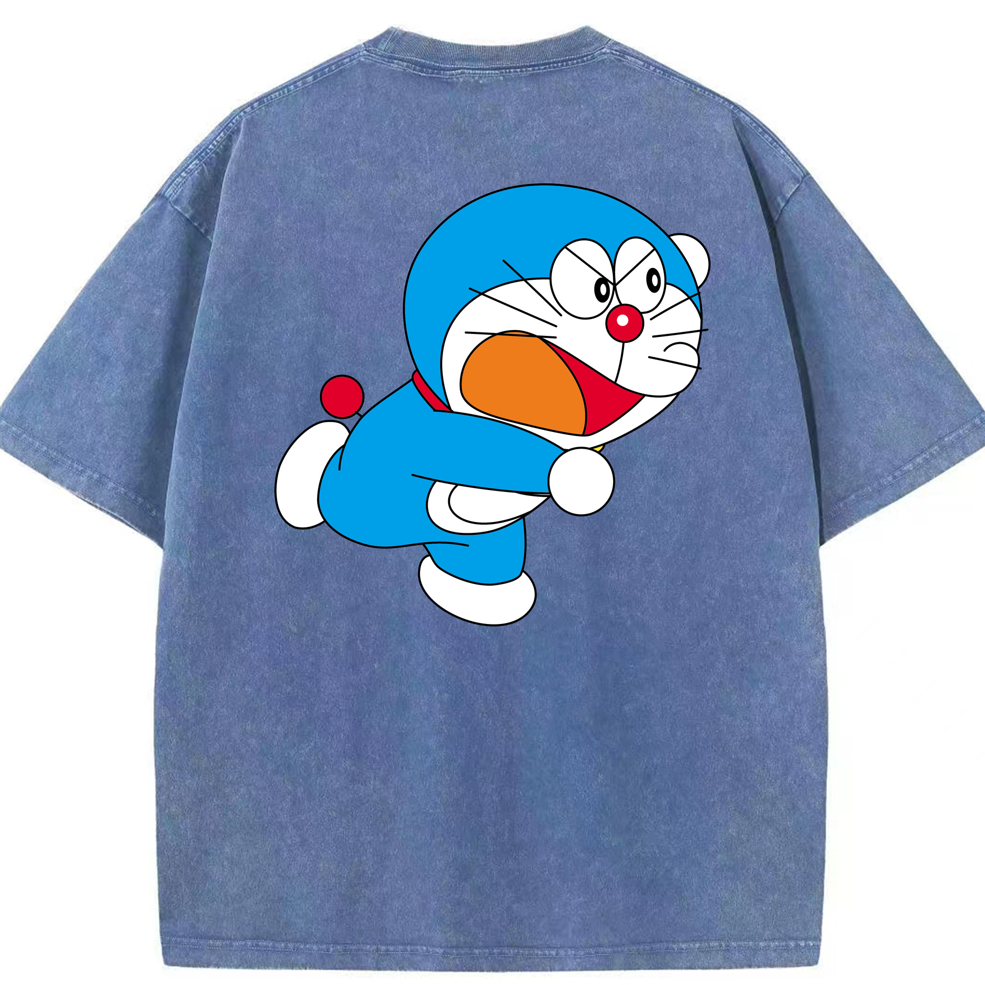 （画像用） ドラえもん Doraemon 綿100% ヴィンテージ風 半袖Tシャツ（背面プリント）