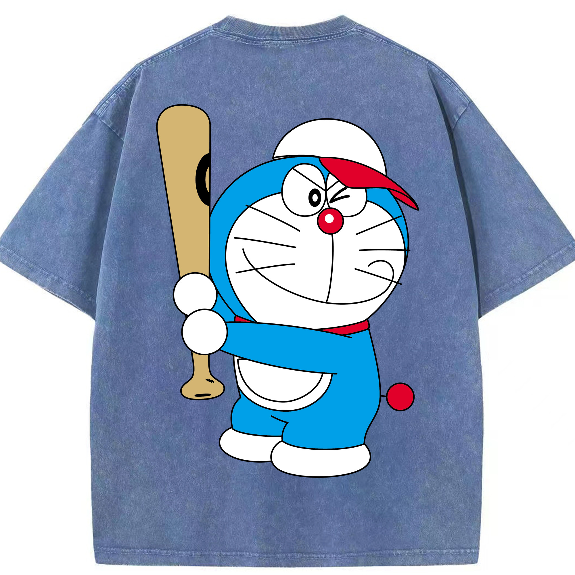 （画像用） ドラえもん Doraemon 綿100% ヴィンテージ風 半袖Tシャツ（背面プリント）