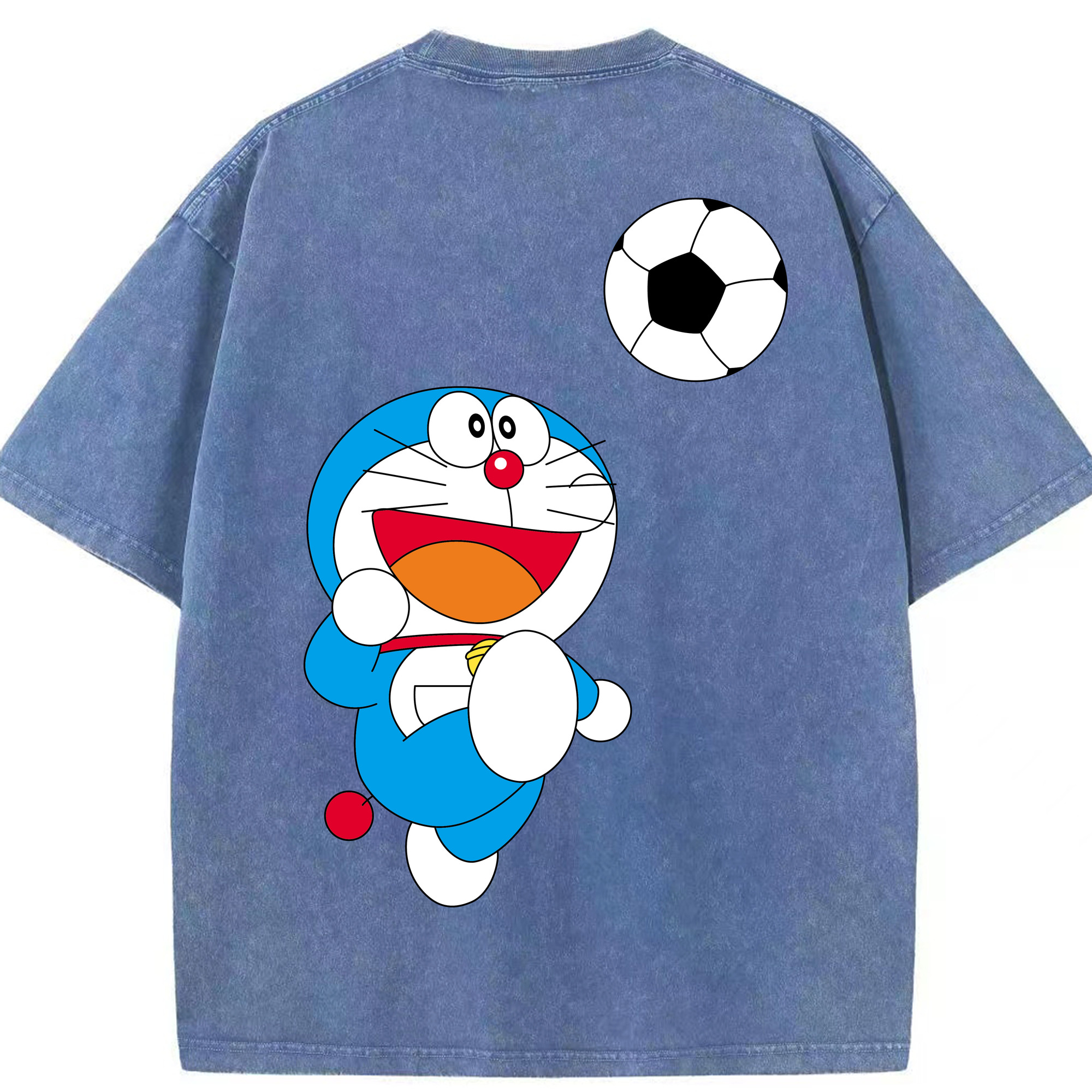 （画像用） ドラえもん Doraemon 綿100% ヴィンテージ風 半袖Tシャツ（背面プリント）