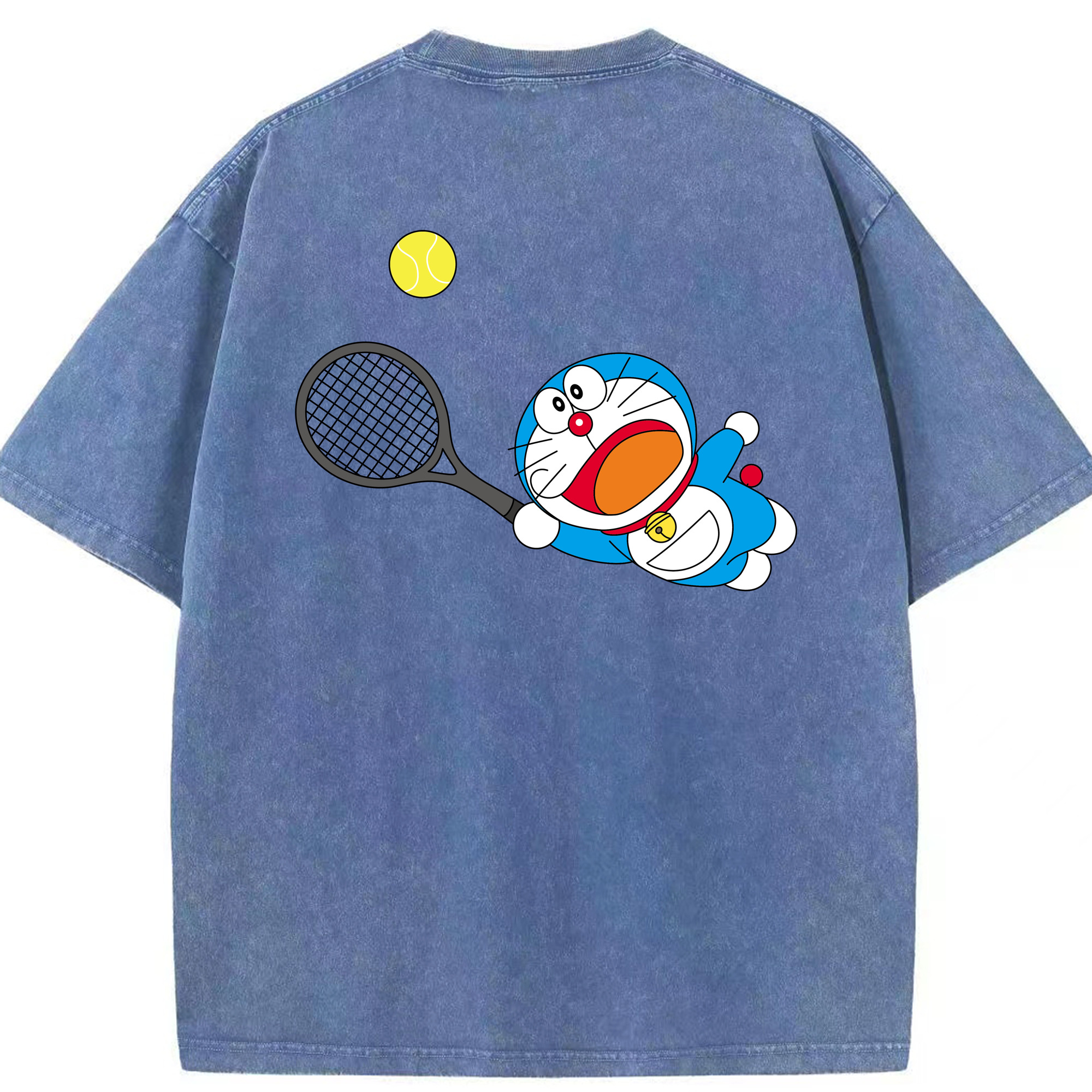 （画像用） ドラえもん Doraemon 綿100% ヴィンテージ風 半袖Tシャツ（背面プリント）